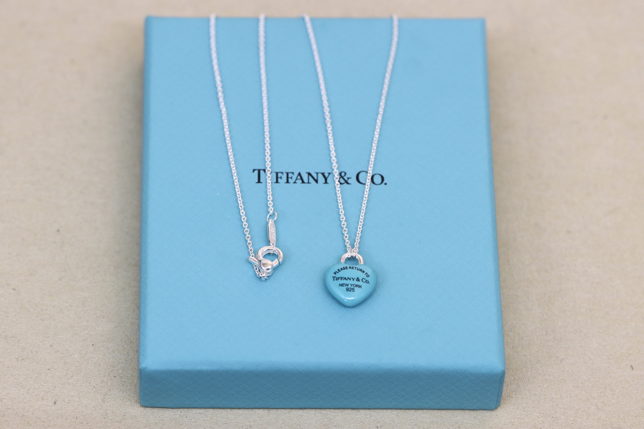 Tiffany & Co. Tiffany&Co.蓝胖子珐琅爱心糖豆 锁骨项链