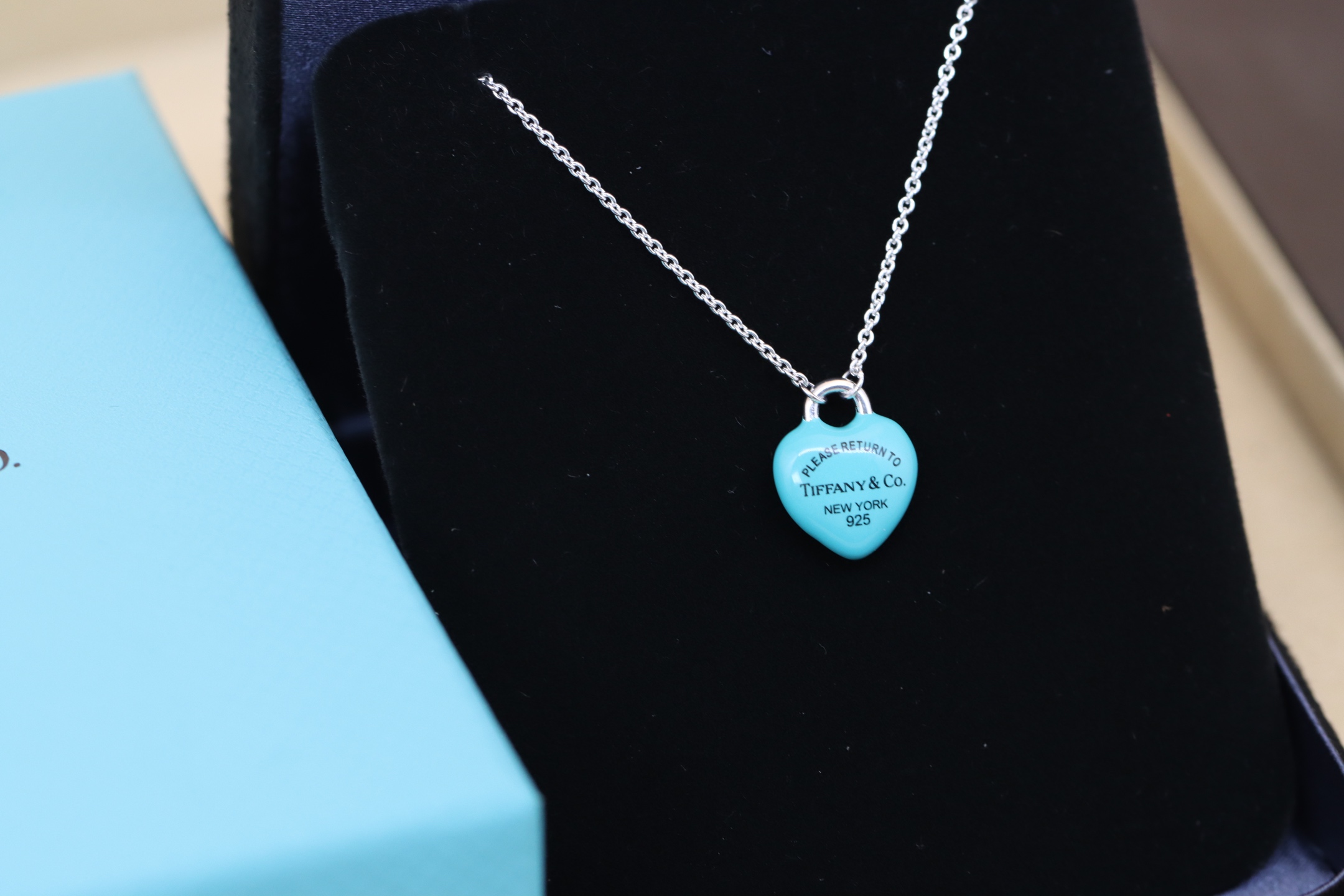 Tiffany & Co. Tiffany&Co.蓝胖子珐琅爱心糖豆 锁骨项链