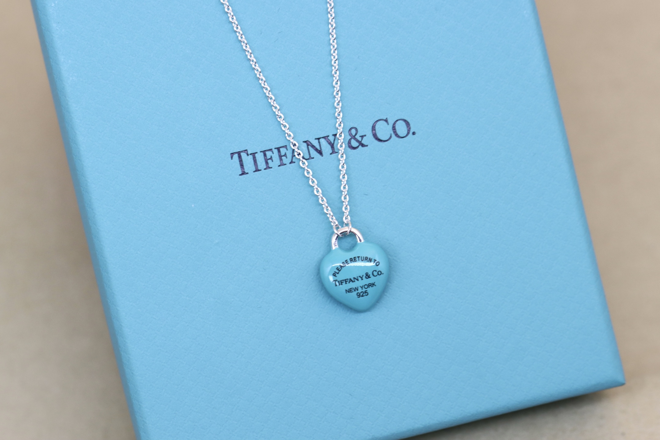 Tiffany & Co. Tiffany&Co.蓝胖子珐琅爱心糖豆 锁骨项链