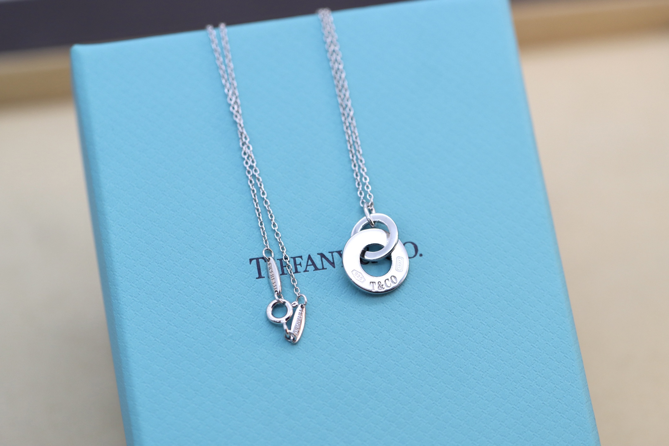 Tiffany & Co. Tiffany&Co.大小双环锁骨项链 925纯银