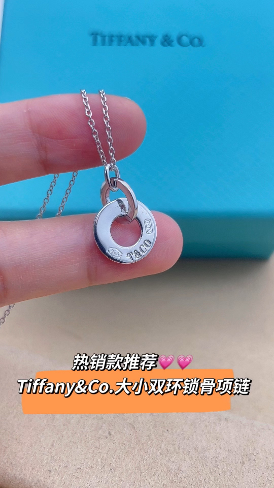 Tiffany & Co. Tiffany&Co.大小双环锁骨项链 925纯银