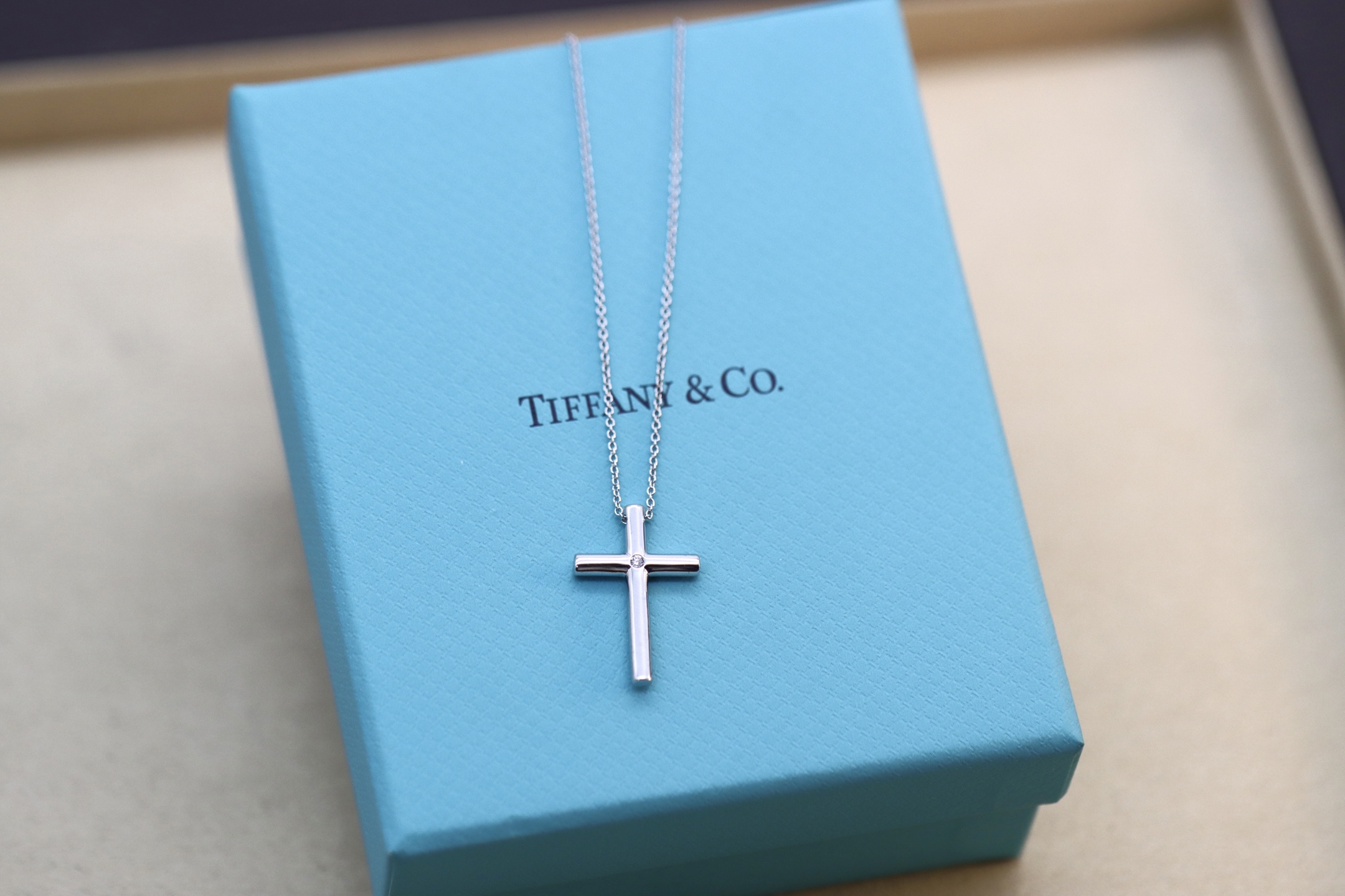 Tiffany & Co. Tiffany&Co.单钻十字架项链 925纯银