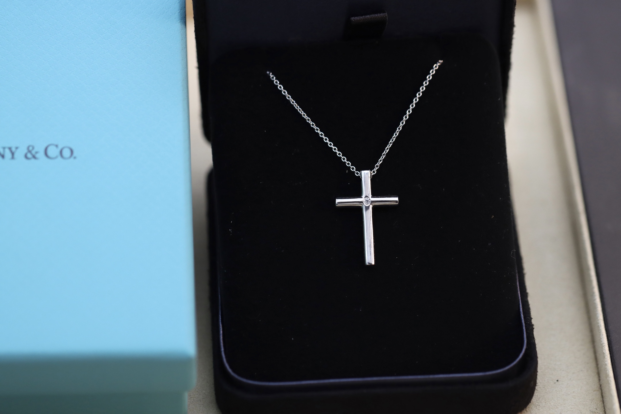 Tiffany & Co. Tiffany&Co.单钻十字架项链 925纯银