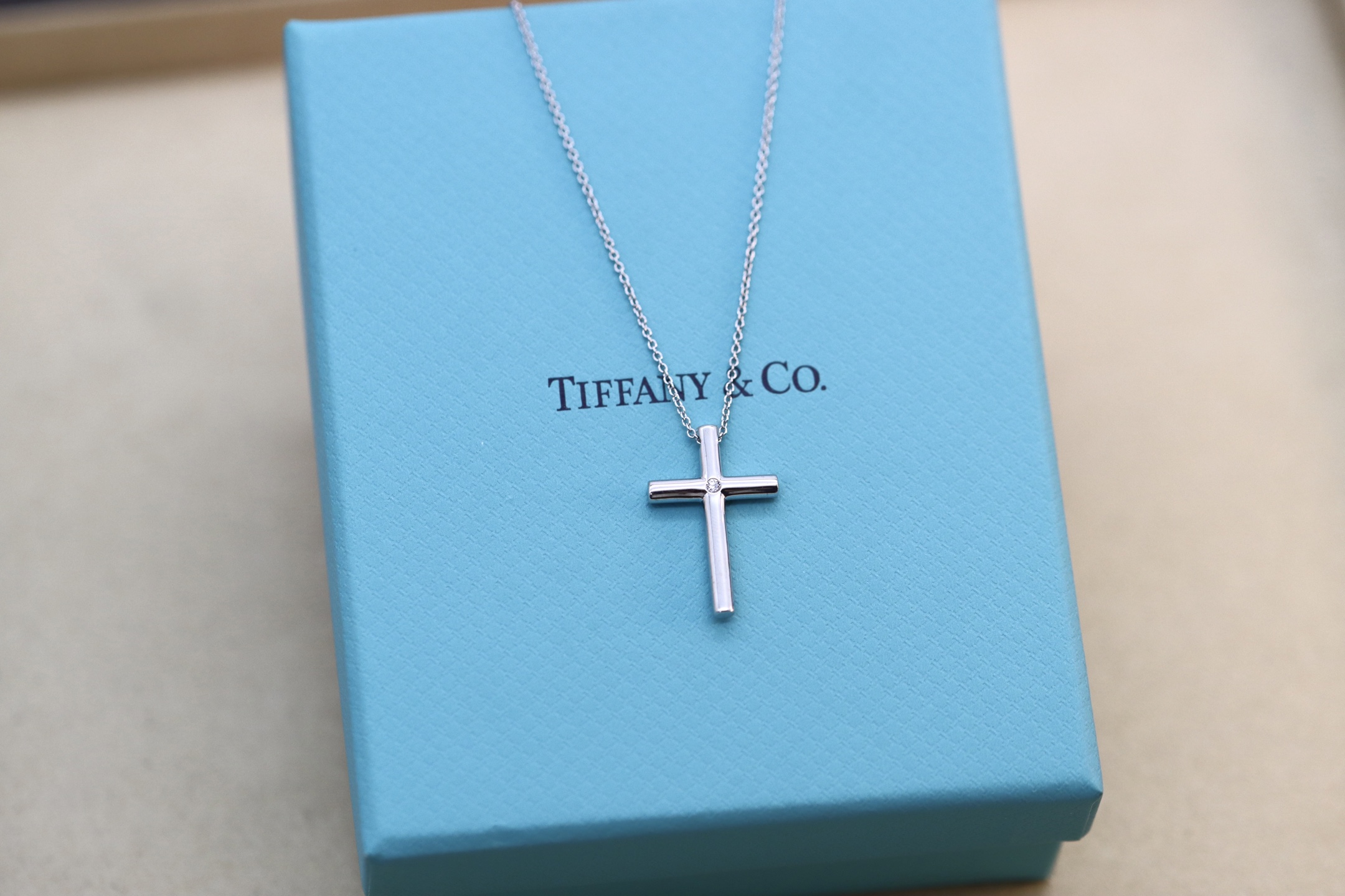 Tiffany & Co. Tiffany&Co.单钻十字架项链 925纯银