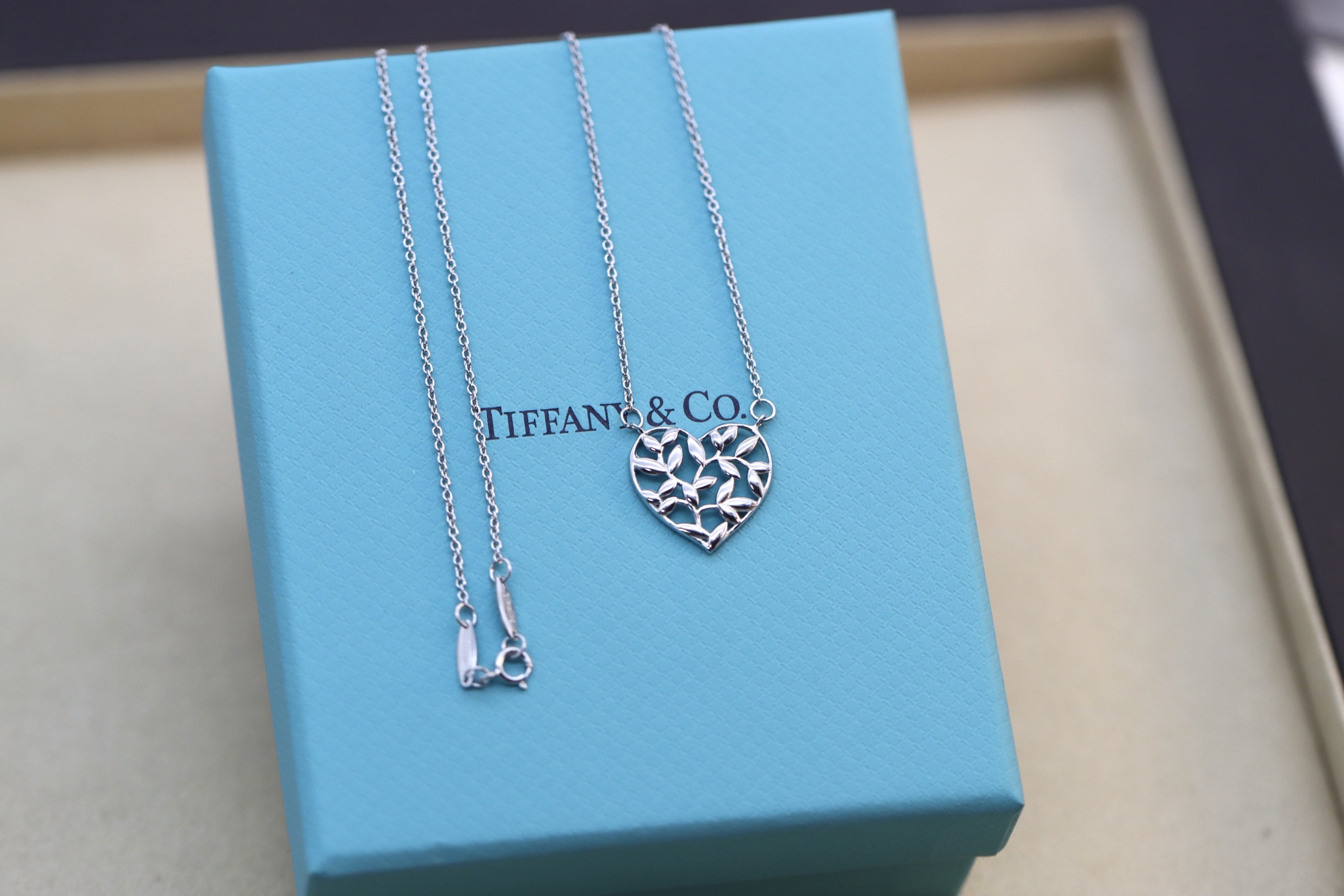 Tiffany & Co. Tiffany&Co.银色爱心树叶项链 925纯银