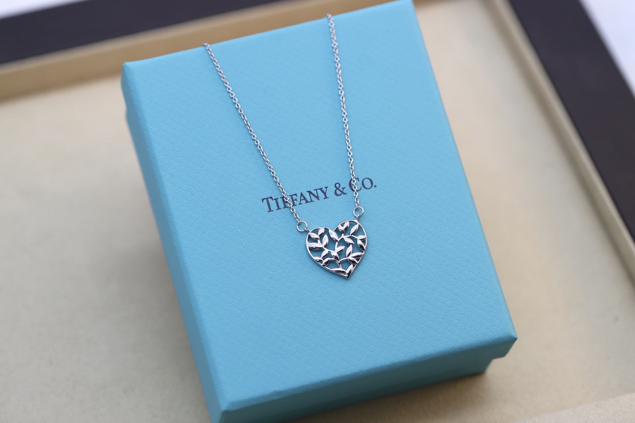 Tiffany & Co. Tiffany&Co.银色爱心树叶项链 925纯银