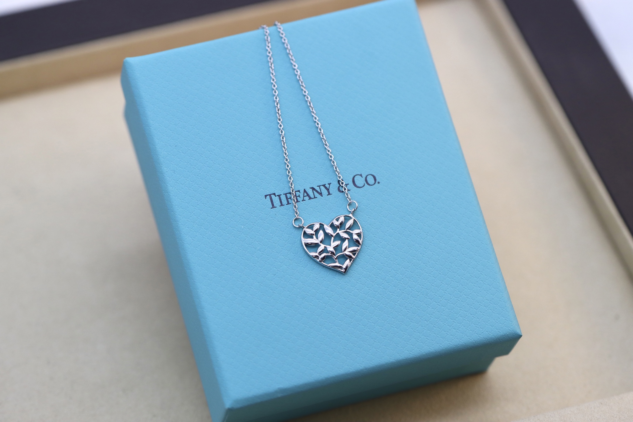 Tiffany & Co. Tiffany&Co.银色爱心树叶项链 925纯银