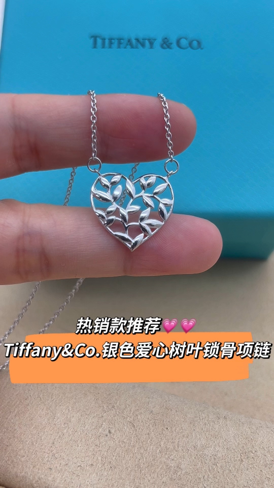 Tiffany & Co. Tiffany&Co.银色爱心树叶项链 925纯银