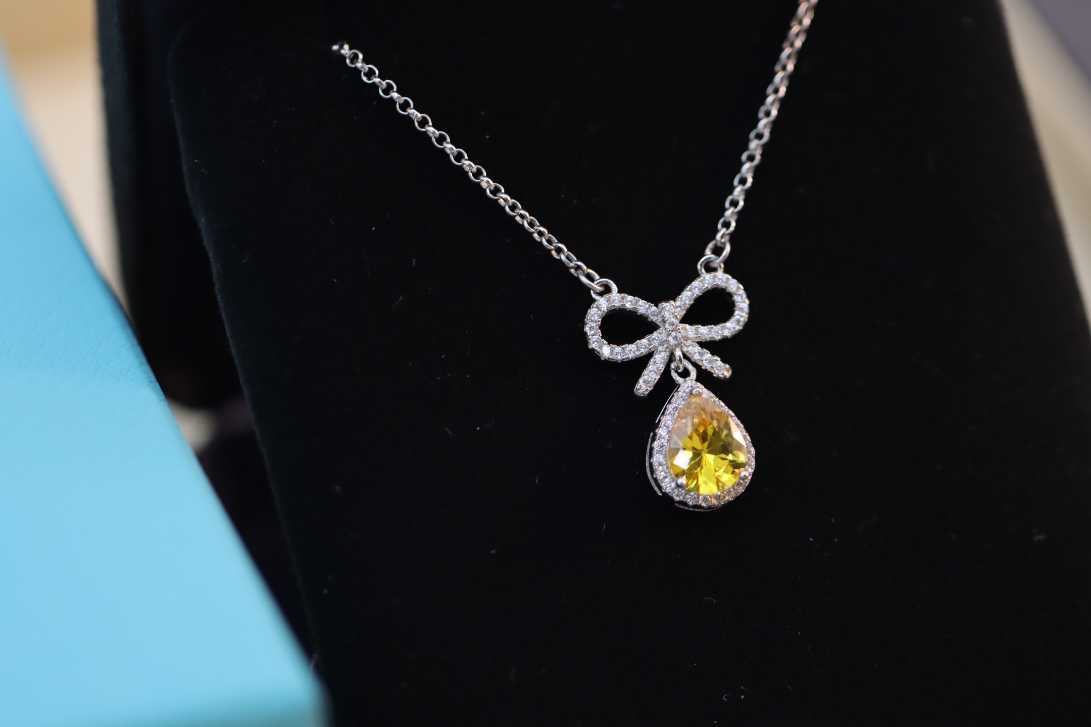 Tiffany & Co. Tiffany&Co.蝴蝶结黄钻项链 925纯银