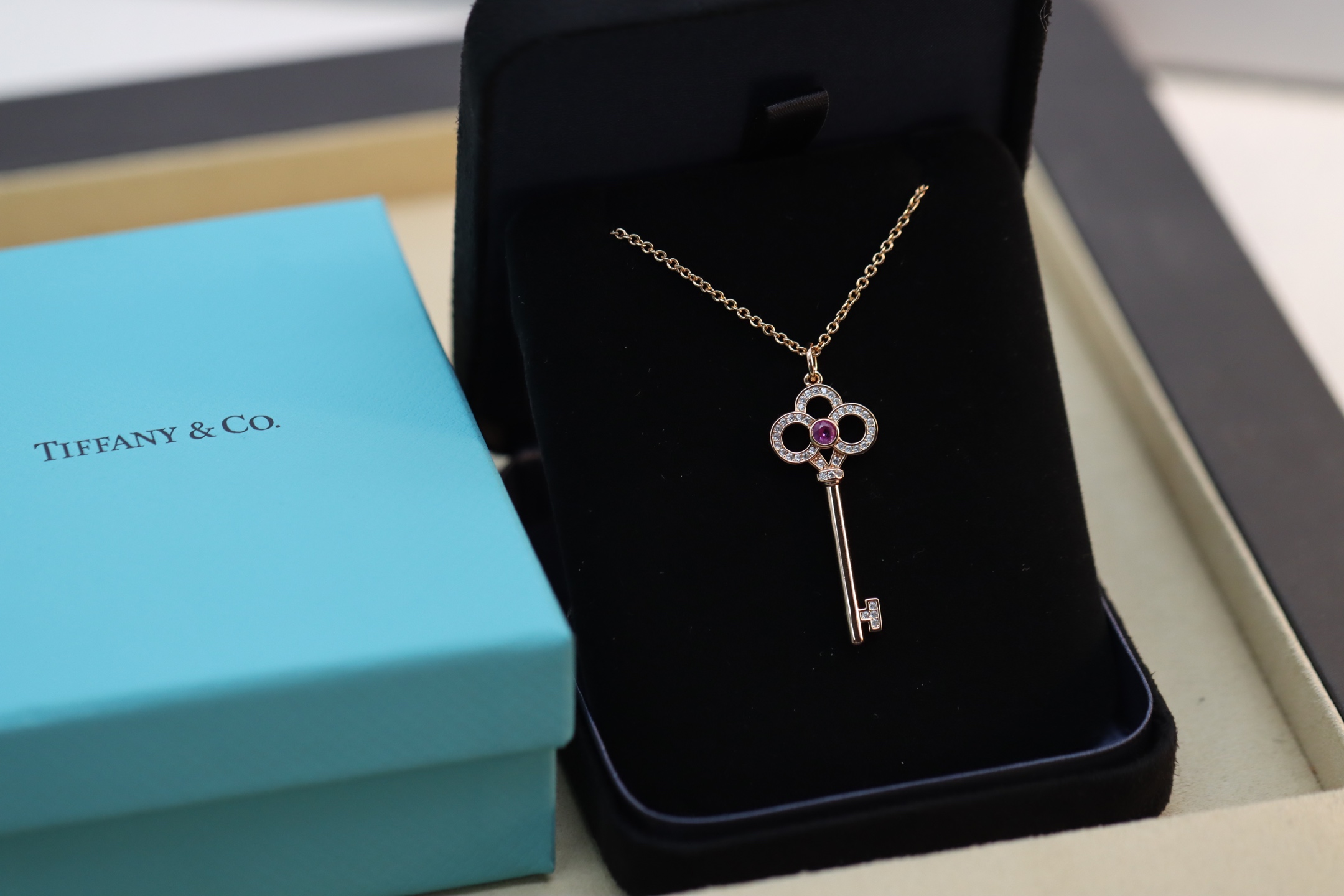 Tiffany & Co. Tiffany&Co.粉钻皇冠钥匙项链 925纯银
