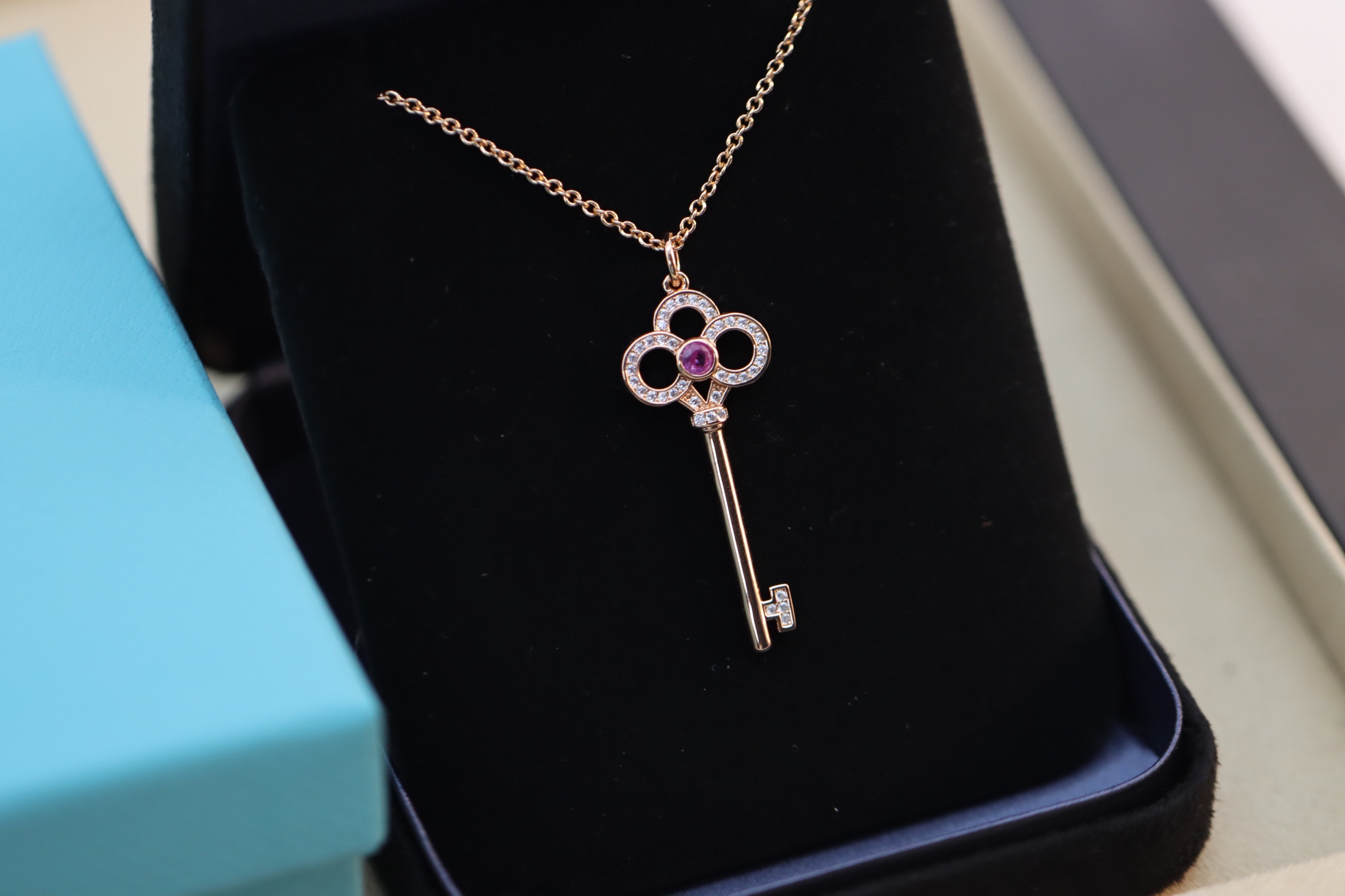 Tiffany & Co. Tiffany&Co.粉钻皇冠钥匙项链 925纯银