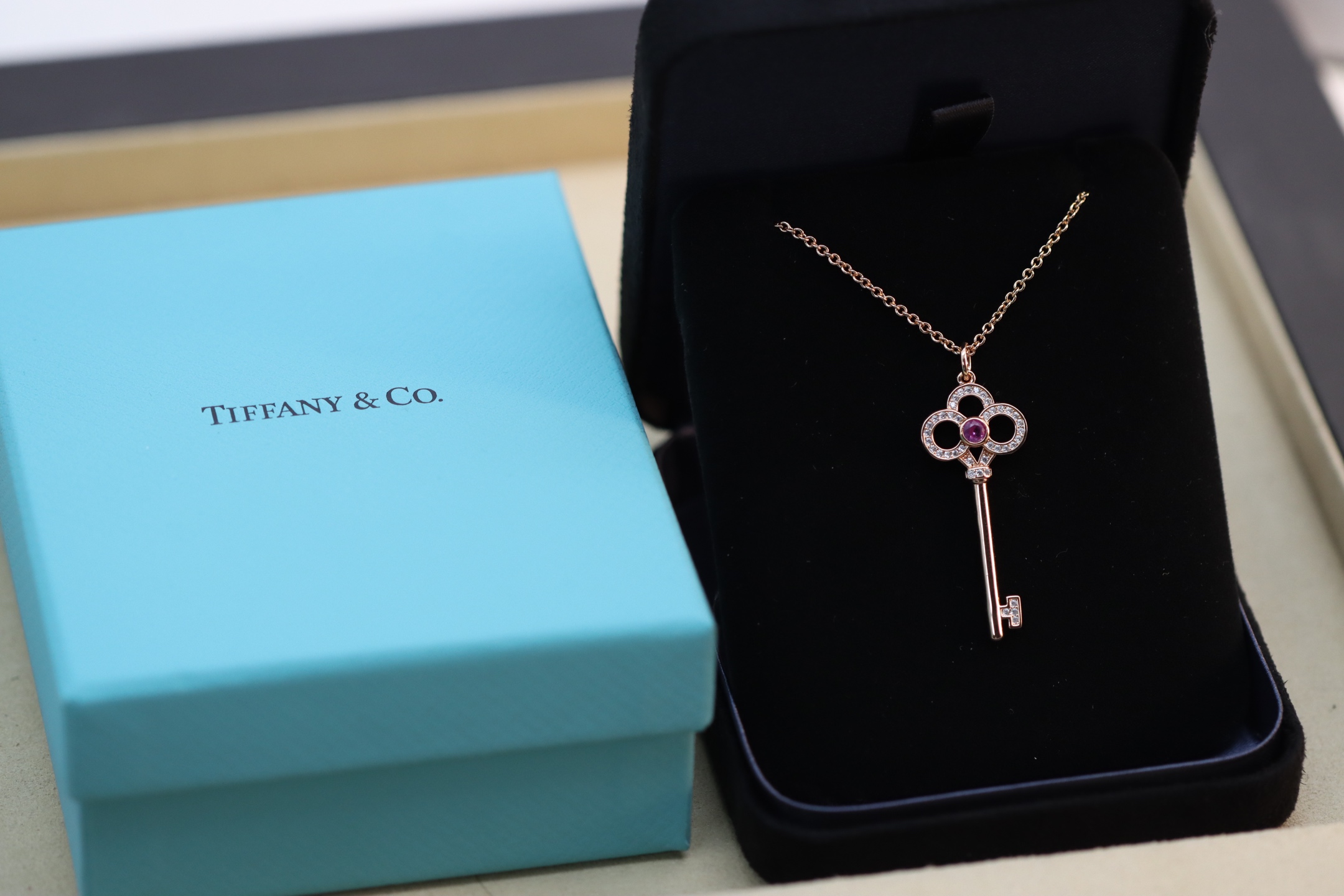 Tiffany & Co. Tiffany&Co.粉钻皇冠钥匙项链 925纯银
