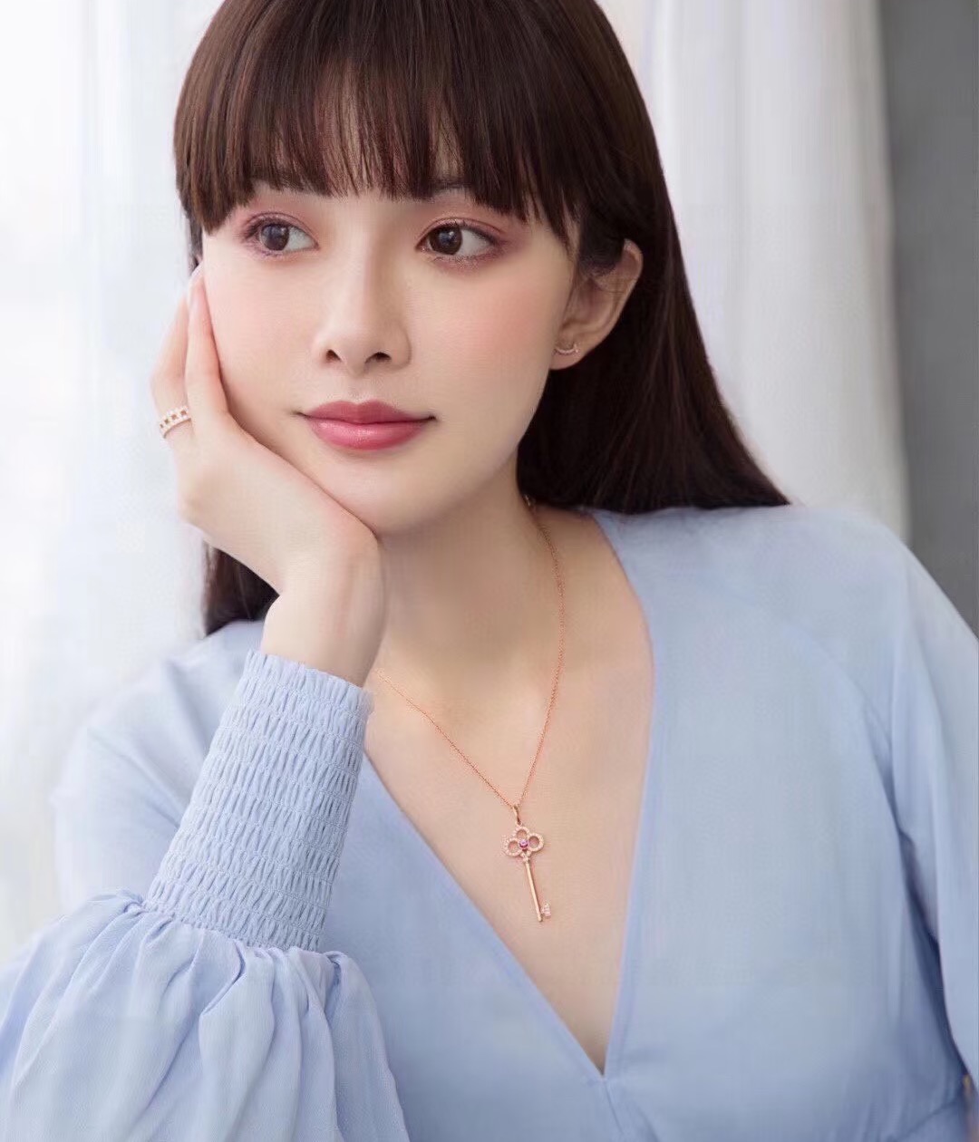 Tiffany & Co. Tiffany&Co.粉钻皇冠钥匙项链 925纯银