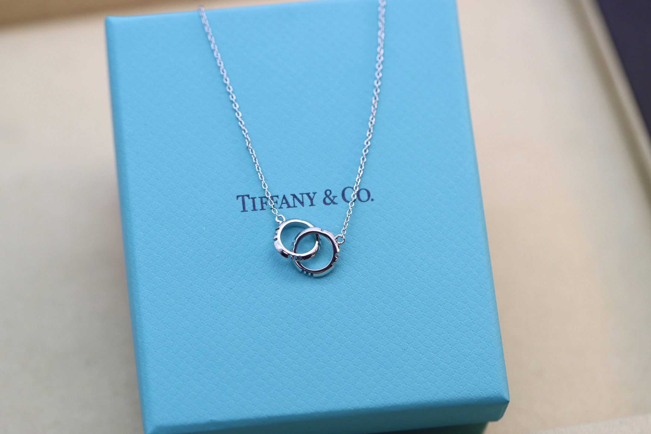 Tiffany & Co. Tiffany&Co. 银色罗马双环 锁骨项链