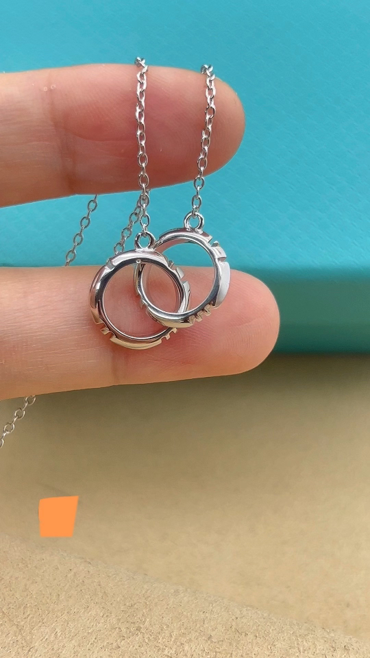 Tiffany & Co. Tiffany&Co. 银色罗马双环 锁骨项链