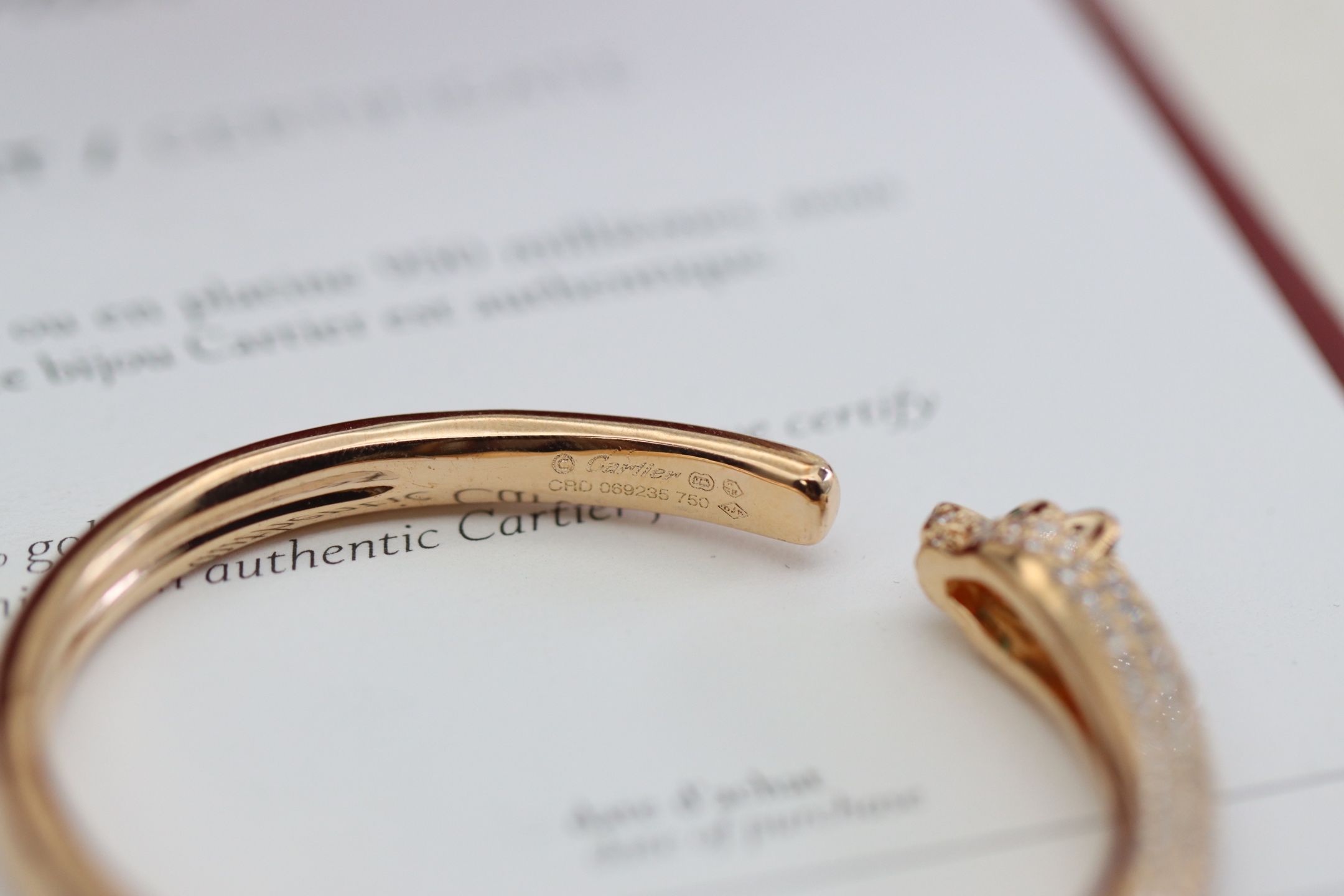 Cartier Cartier 高级珠宝系列 玫瑰金满钻豹子手镯
