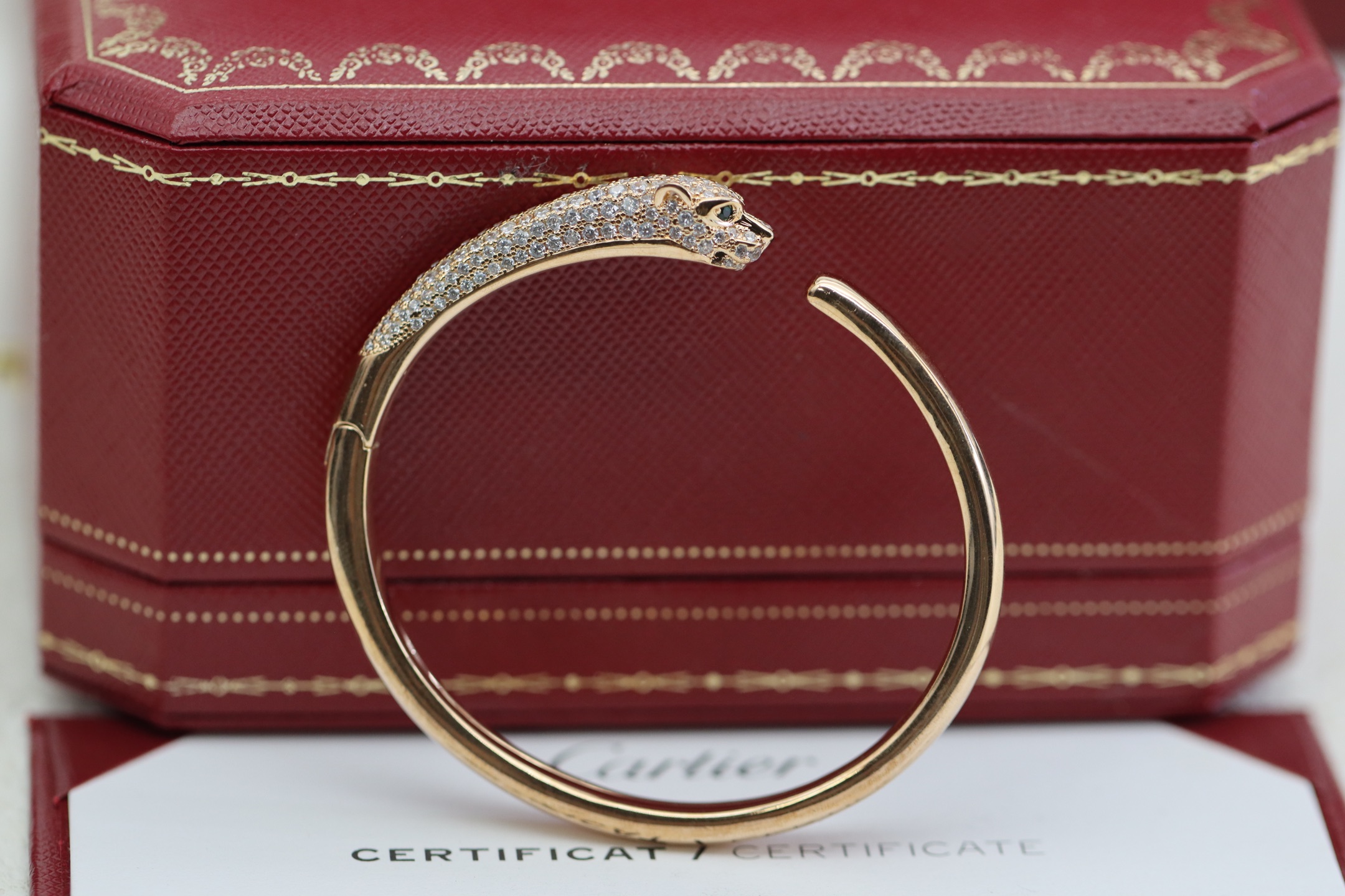 Cartier Cartier 高级珠宝系列 玫瑰金满钻豹子手镯