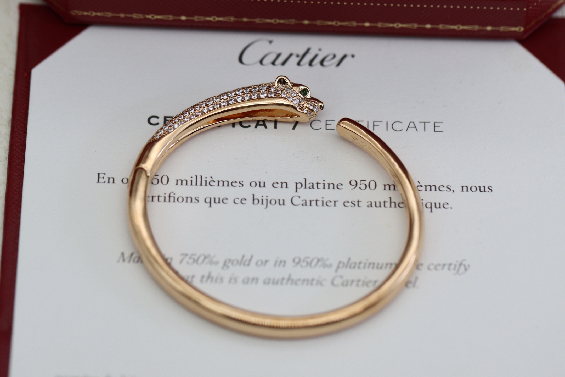 Cartier Cartier 高级珠宝系列 玫瑰金满钻豹子手镯
