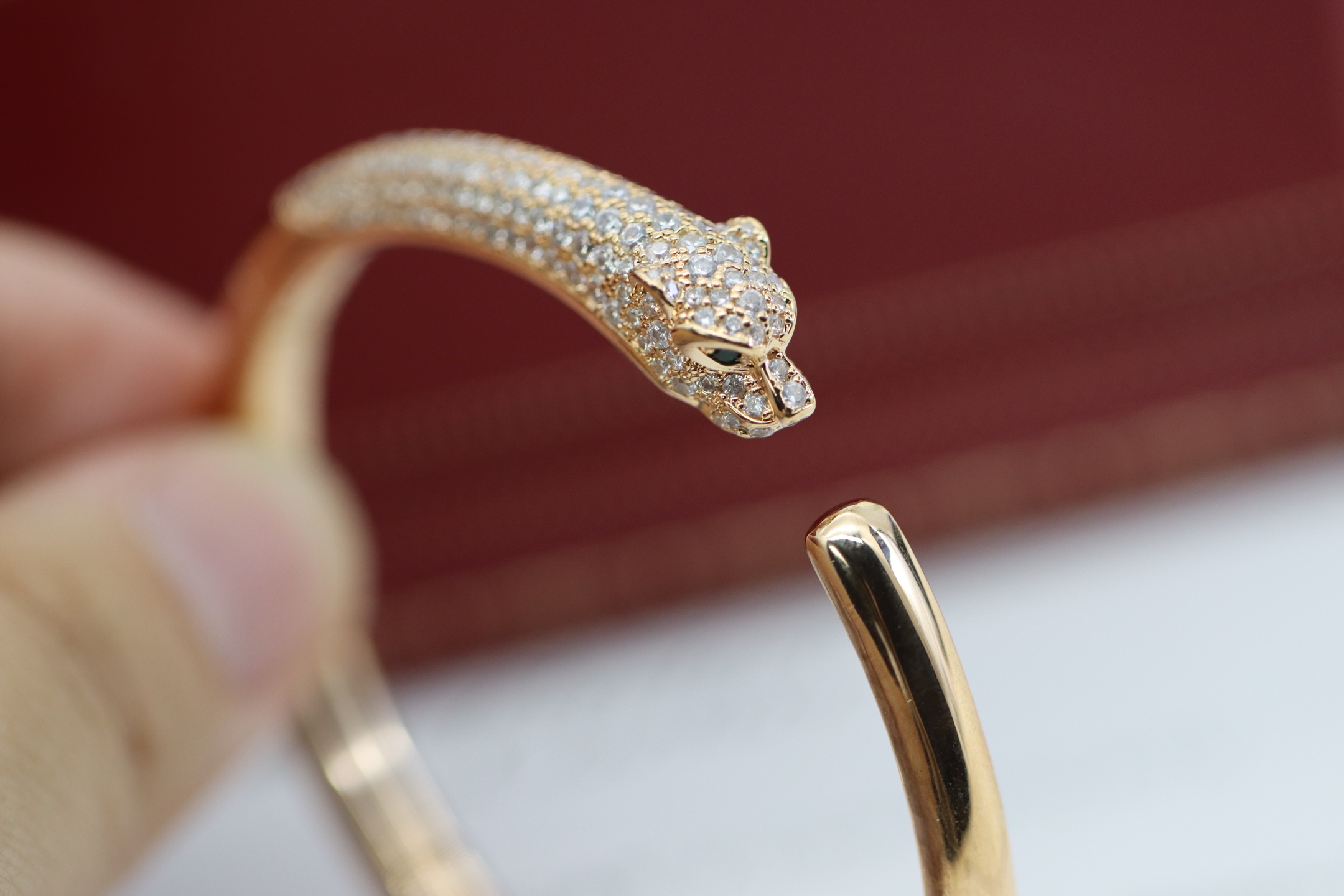 Cartier Cartier 高级珠宝系列 玫瑰金满钻豹子手镯