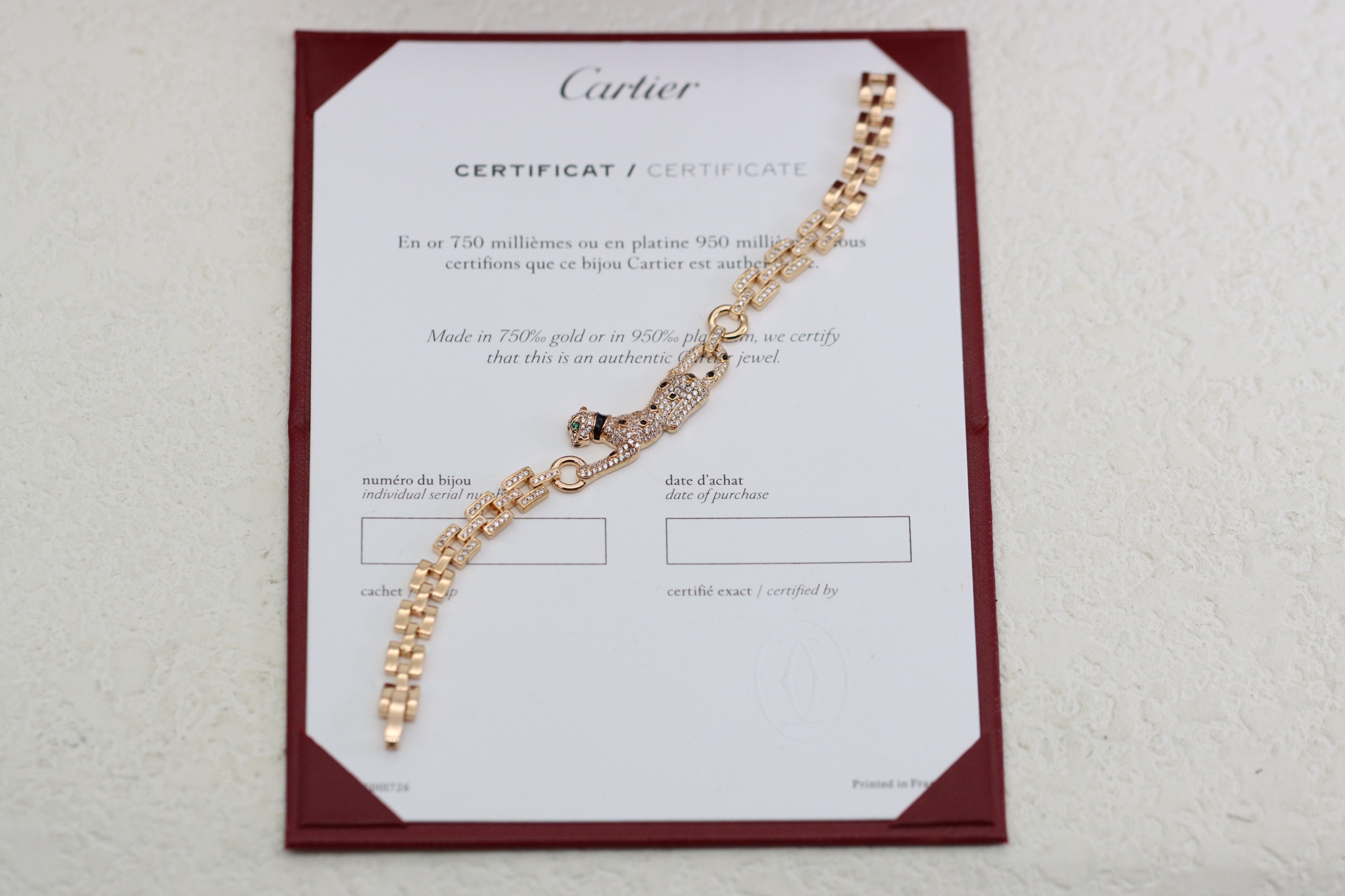 Cartier Cartier 满钻小豹子 竹节手链