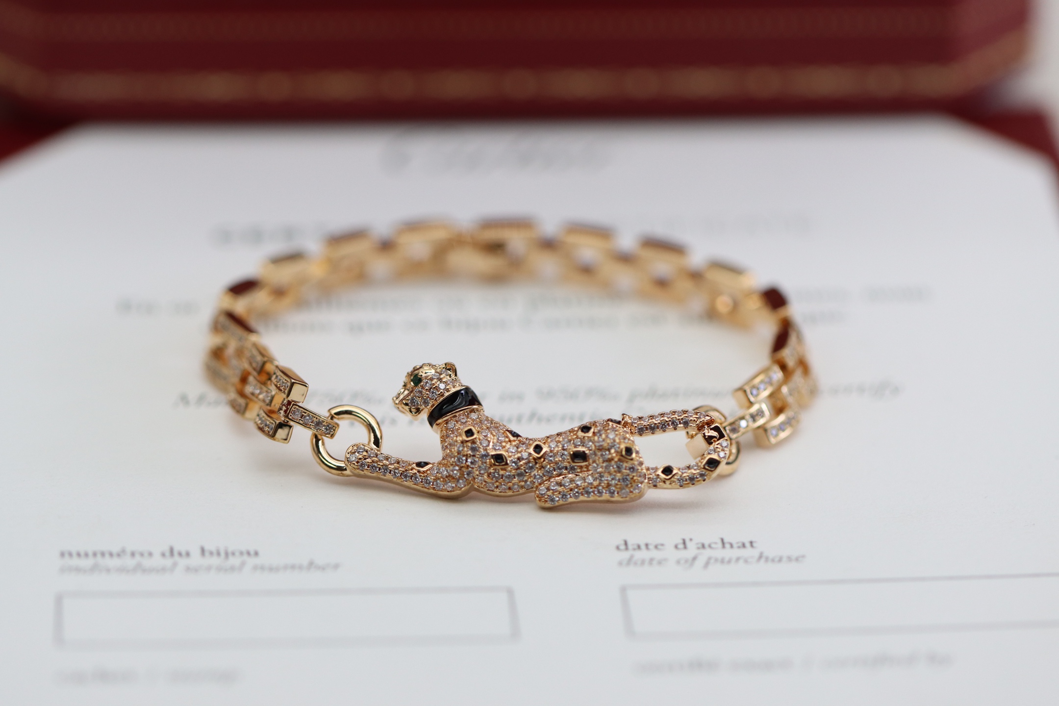 Cartier Cartier 满钻小豹子 竹节手链