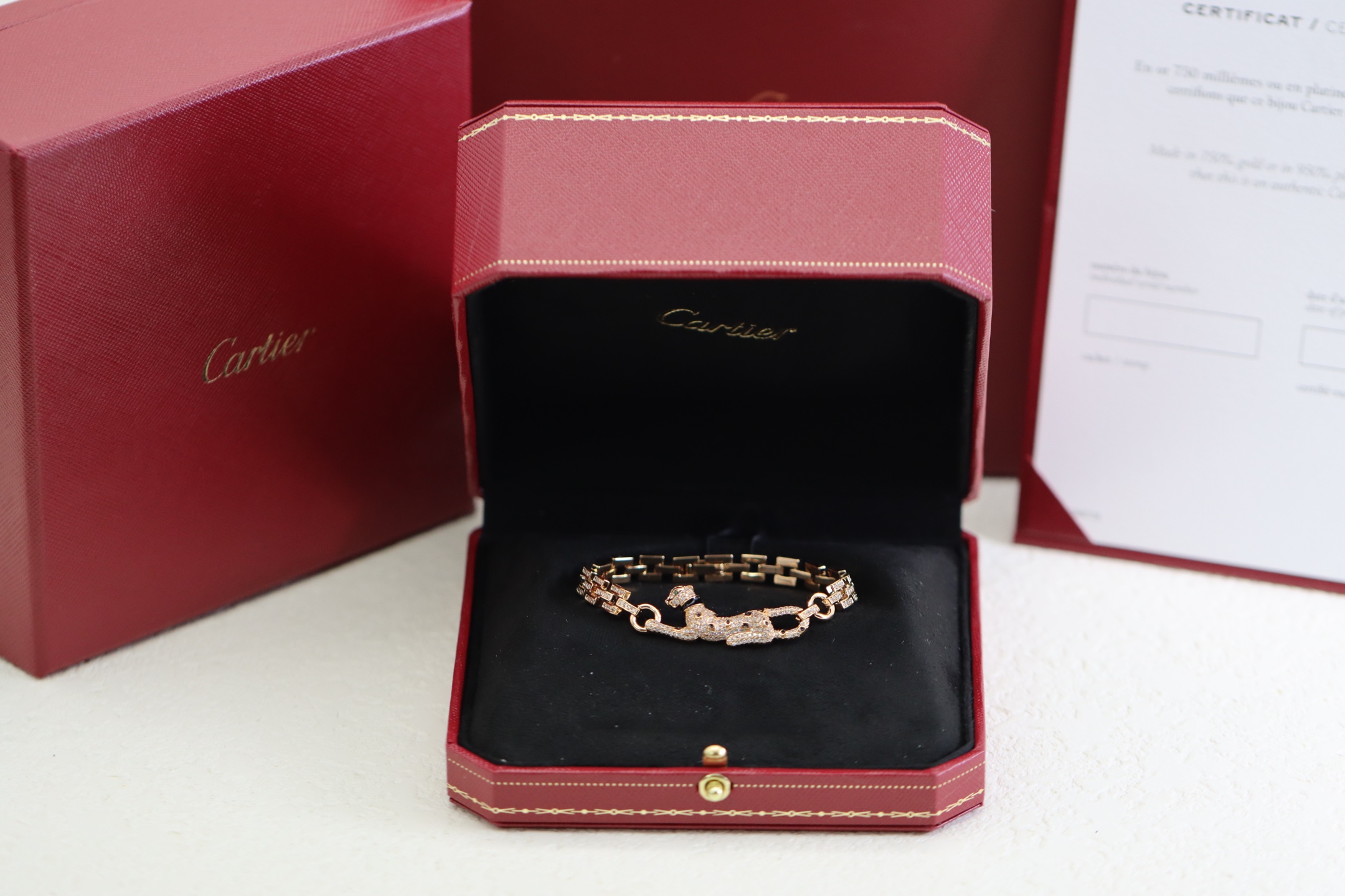 Cartier Cartier 满钻小豹子 竹节手链