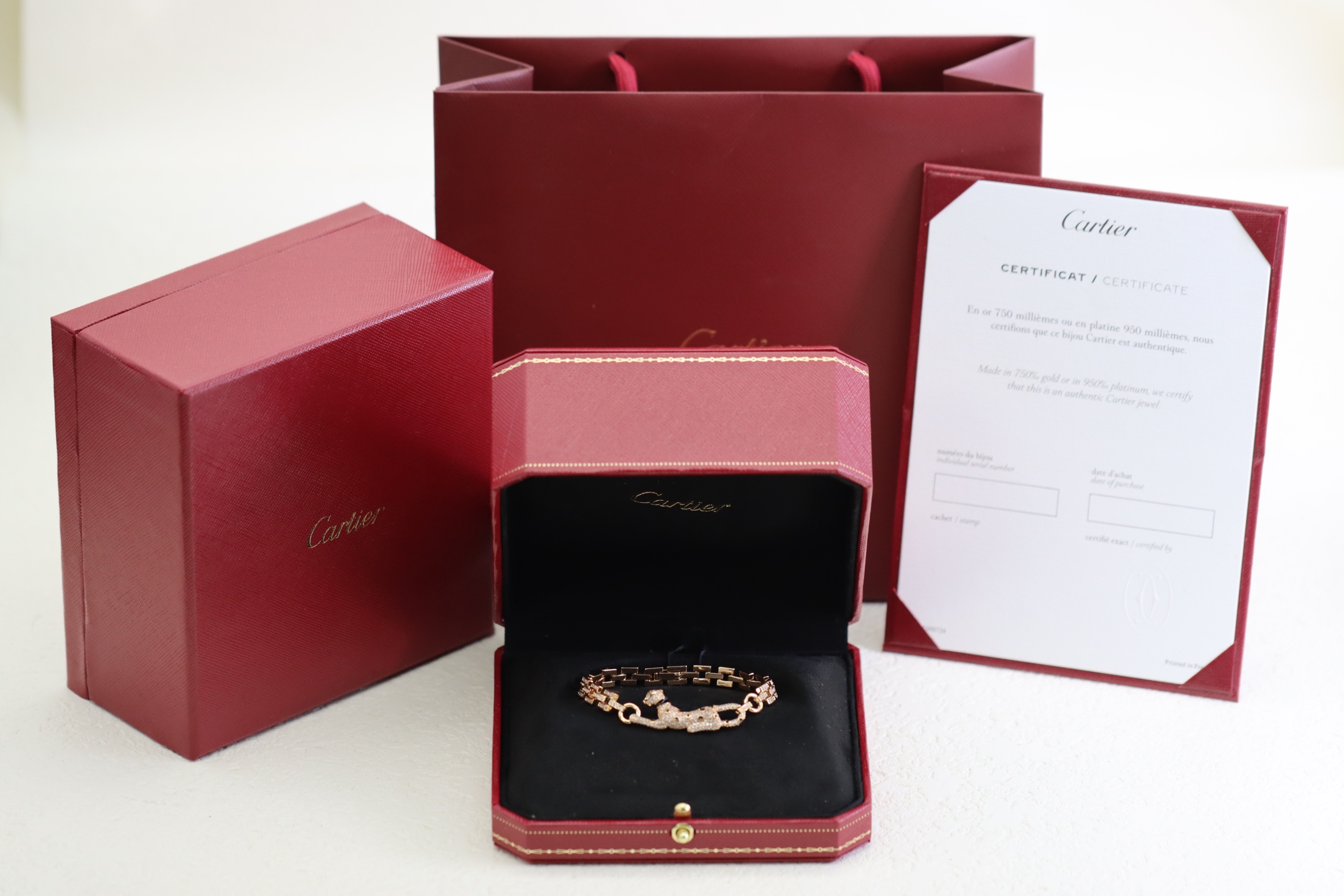 Cartier Cartier 满钻小豹子 竹节手链