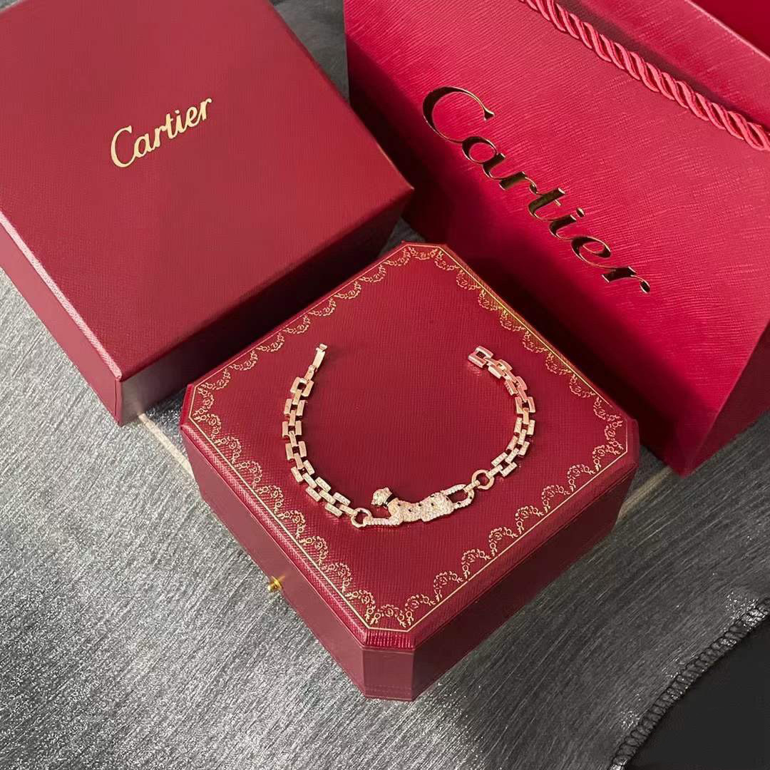 Cartier Cartier 满钻小豹子 竹节手链