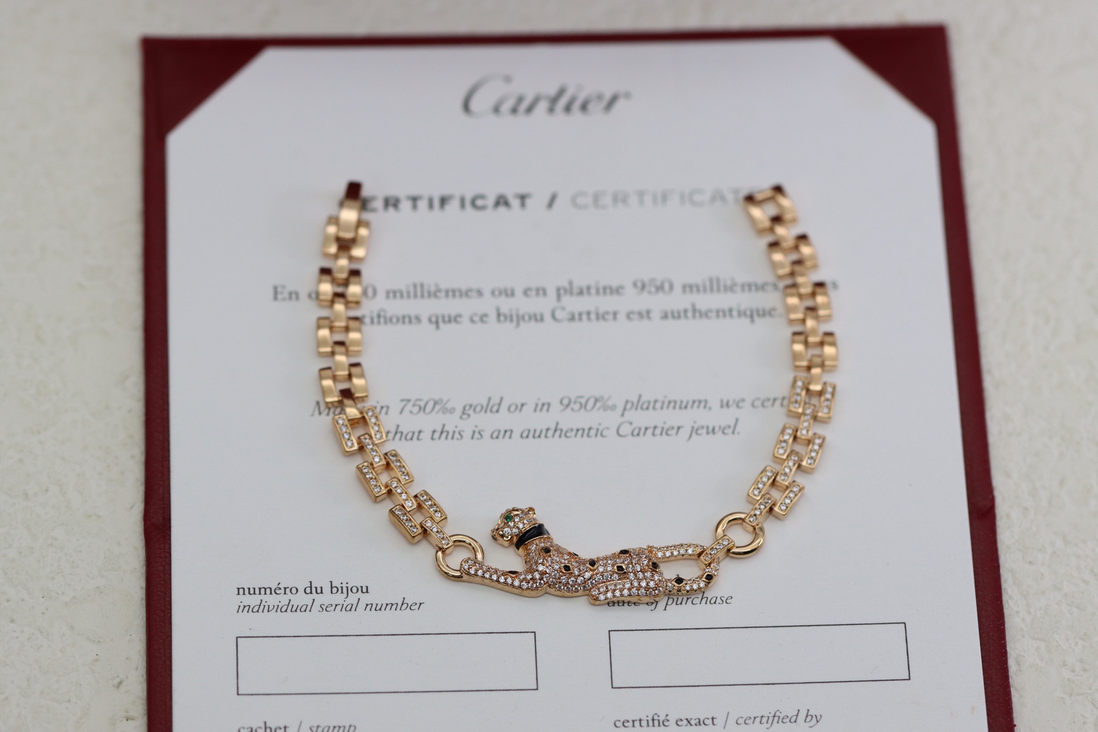 Cartier Cartier 满钻小豹子 竹节手链