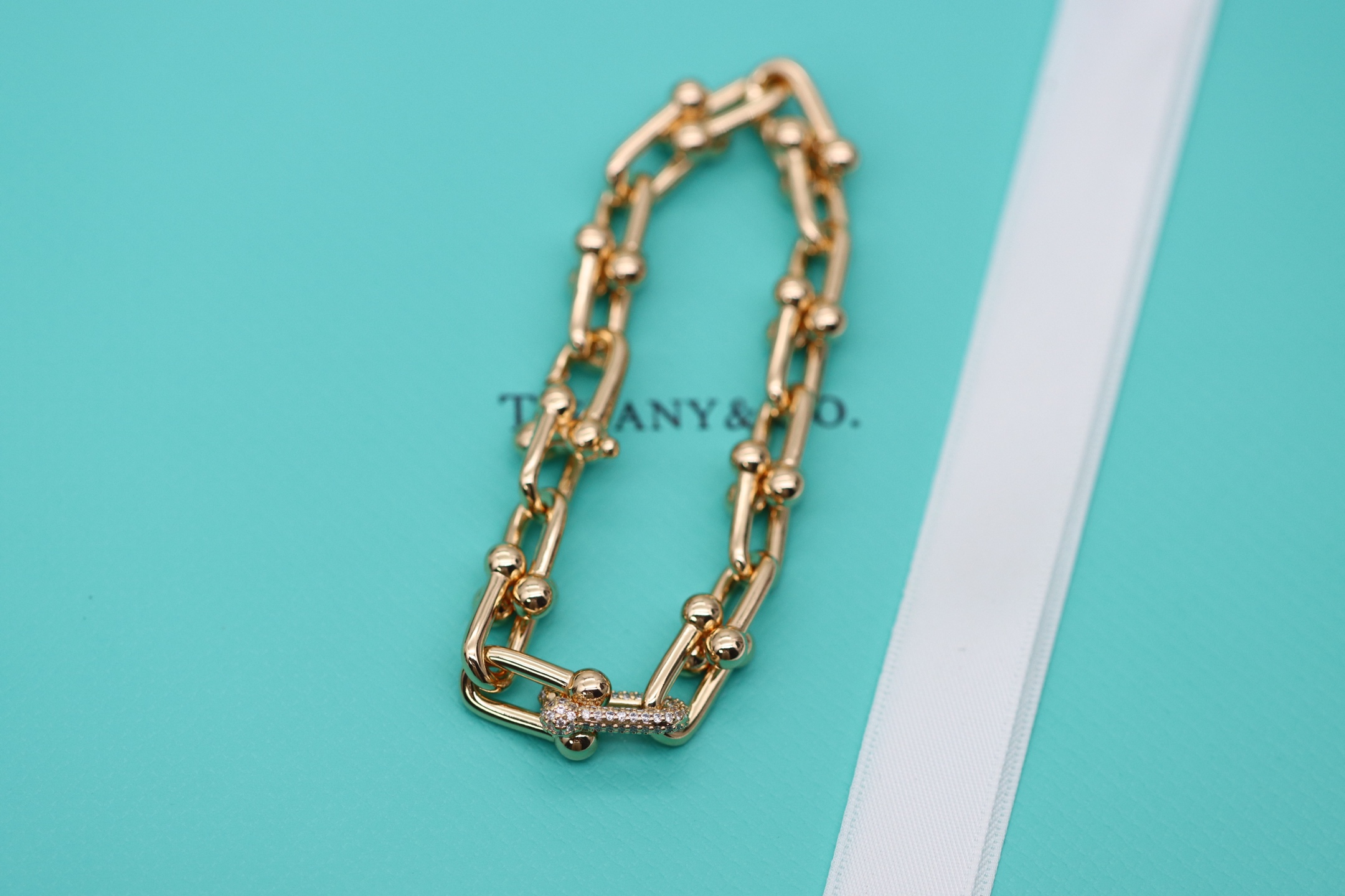 Tiffany & Co. Tiffany&Co.Hardwear 玫瑰金满钻竹节手链