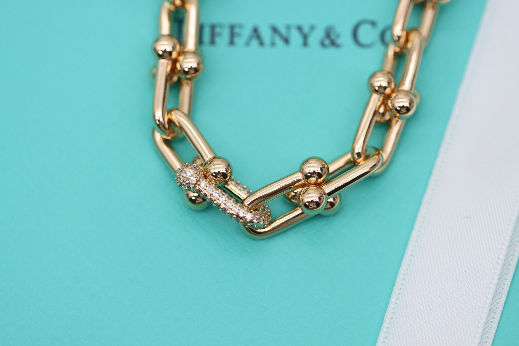 Tiffany & Co. Tiffany&Co.Hardwear 玫瑰金满钻竹节手链