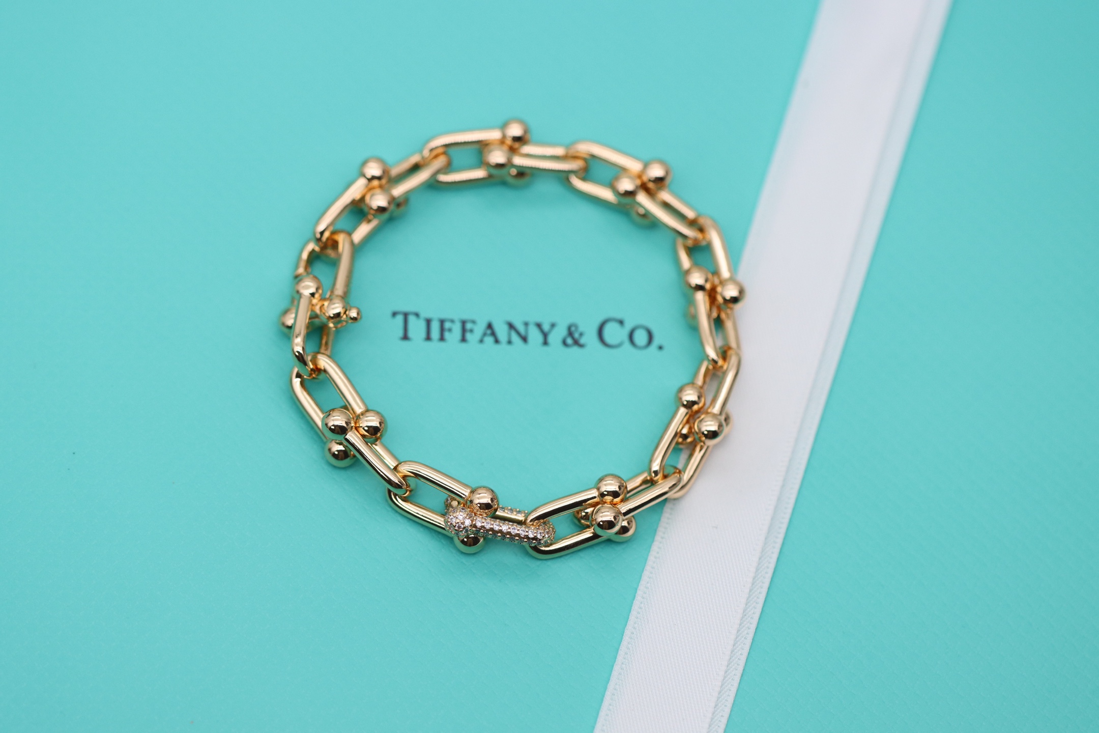 Tiffany & Co. Tiffany&Co.Hardwear 玫瑰金满钻竹节手链