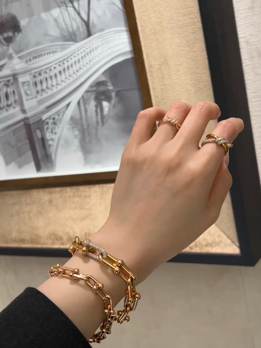 Tiffany & Co. Tiffany&Co.Hardwear 玫瑰金满钻竹节手链