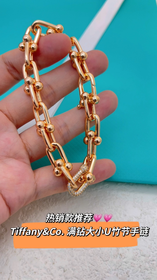Tiffany & Co. Tiffany&Co.Hardwear 玫瑰金满钻竹节手链