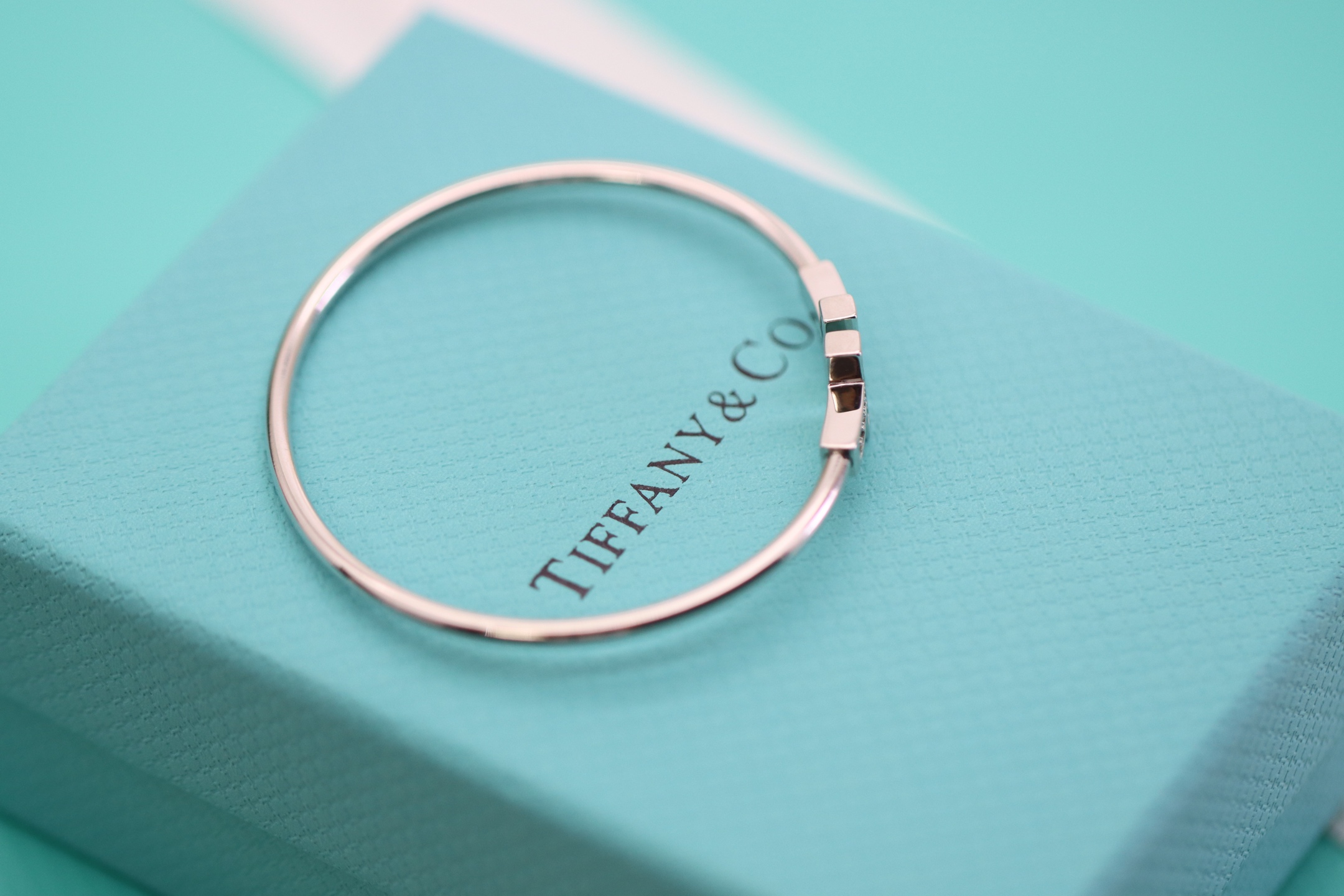 Tiffany & Co. Tiffany&Co. 银色满钻双T手镯