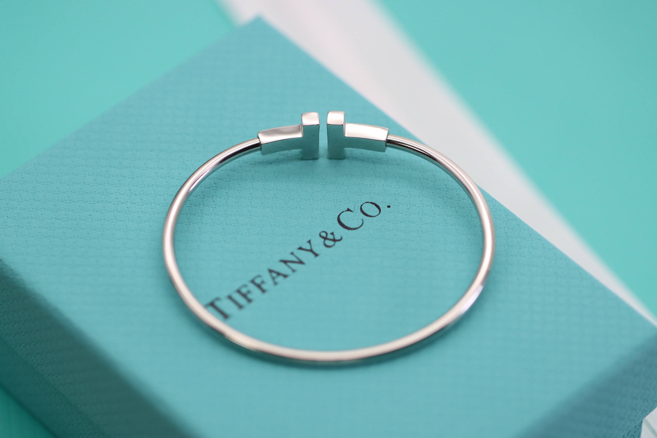 Tiffany & Co. Tiffany&Co. 银色满钻双T手镯