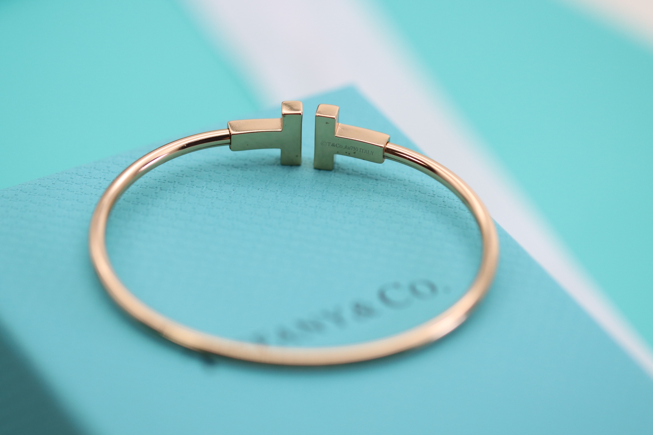 Tiffany & Co. Tiffany&Co. 玫瑰金满钻双T手镯