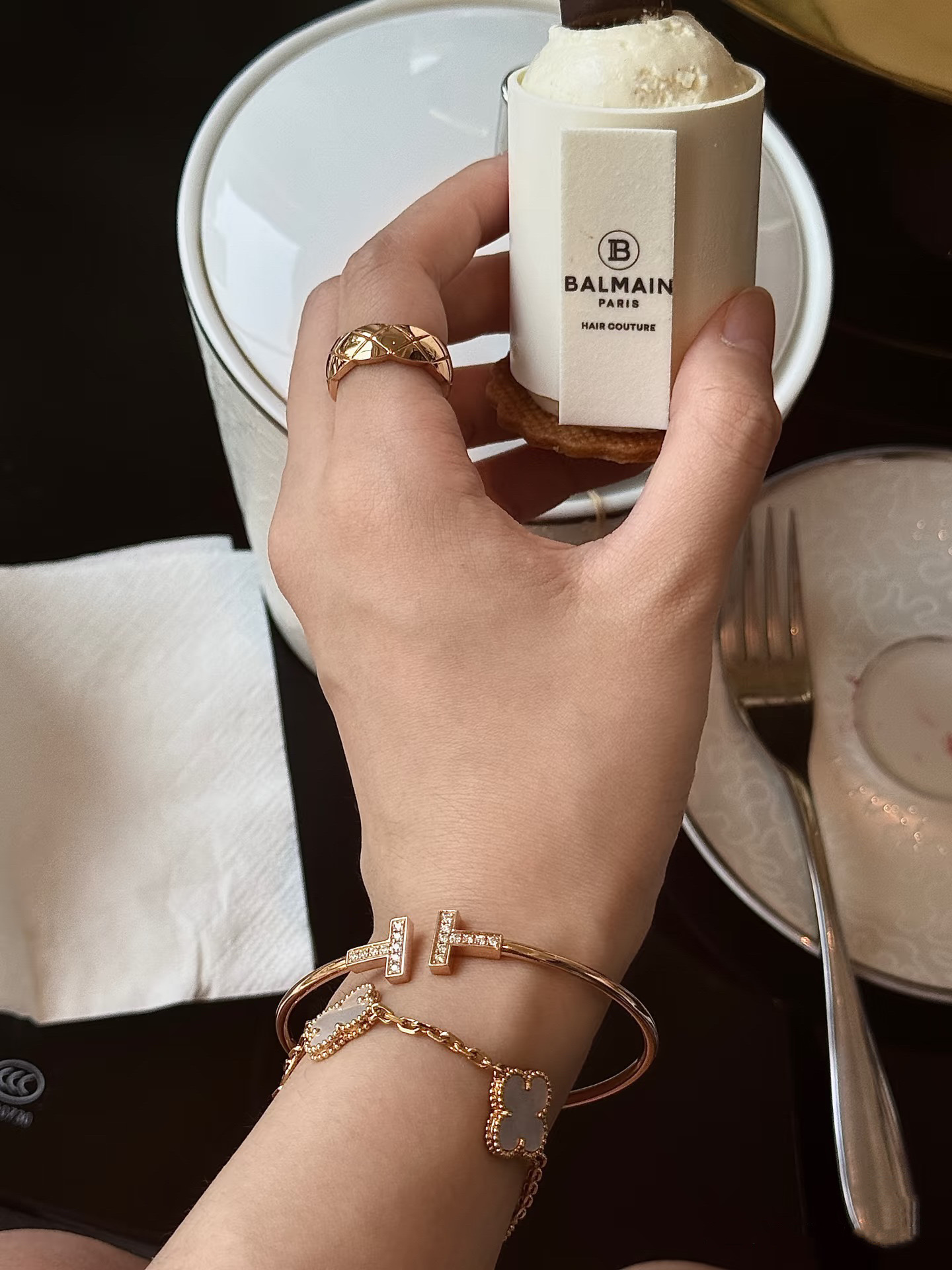 Tiffany & Co. Tiffany&Co. 玫瑰金满钻双T手镯