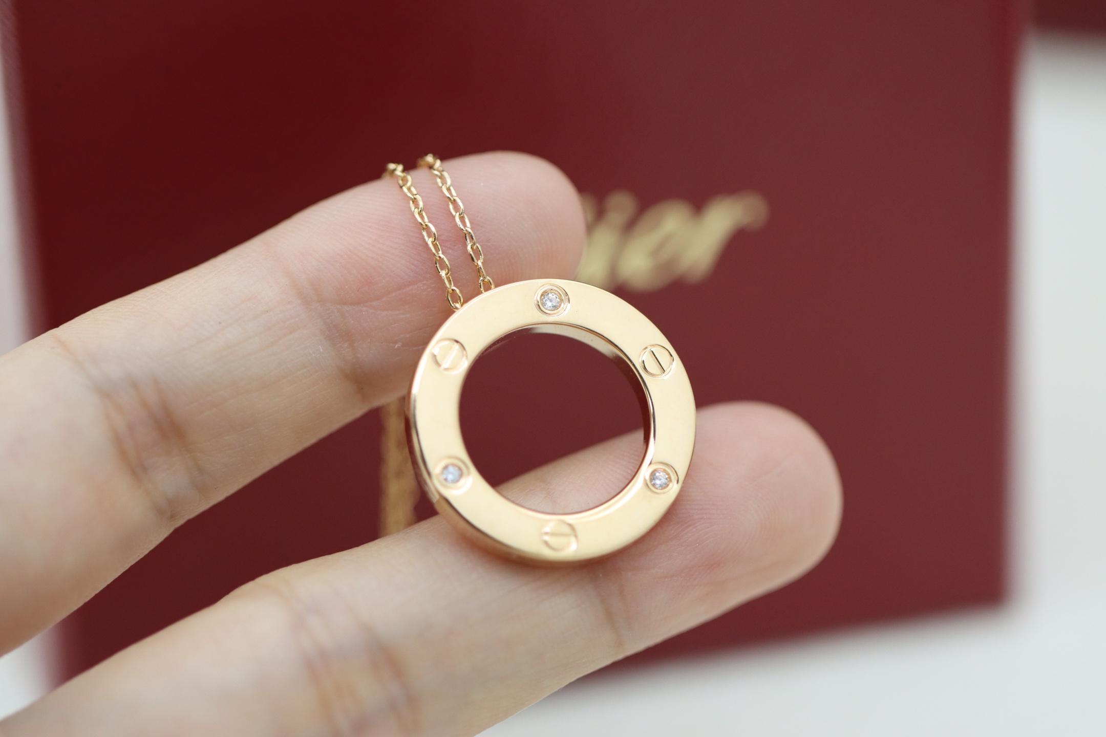 Cartier Cartier/卡地亚 玫瑰金 圆饼锁骨项链