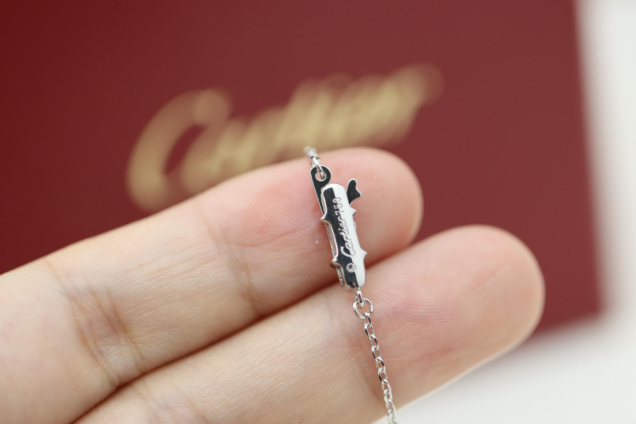 Cartier Cartier 卡地亚 银色满钻圆饼 项链
