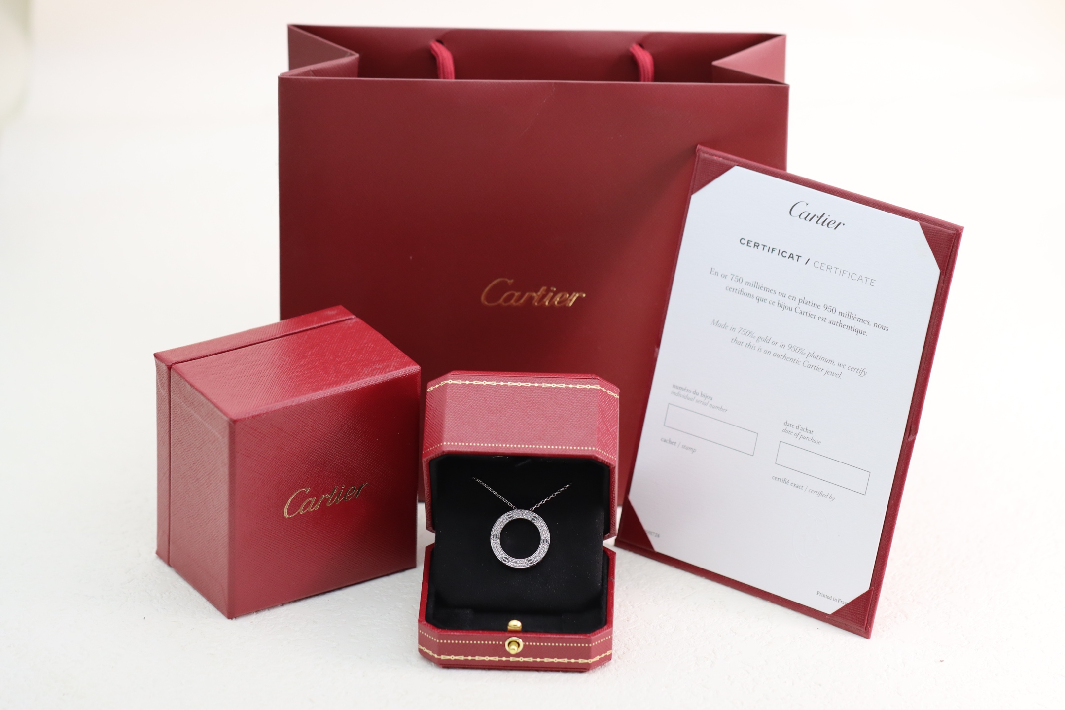 Cartier Cartier 卡地亚 银色满钻圆饼 项链