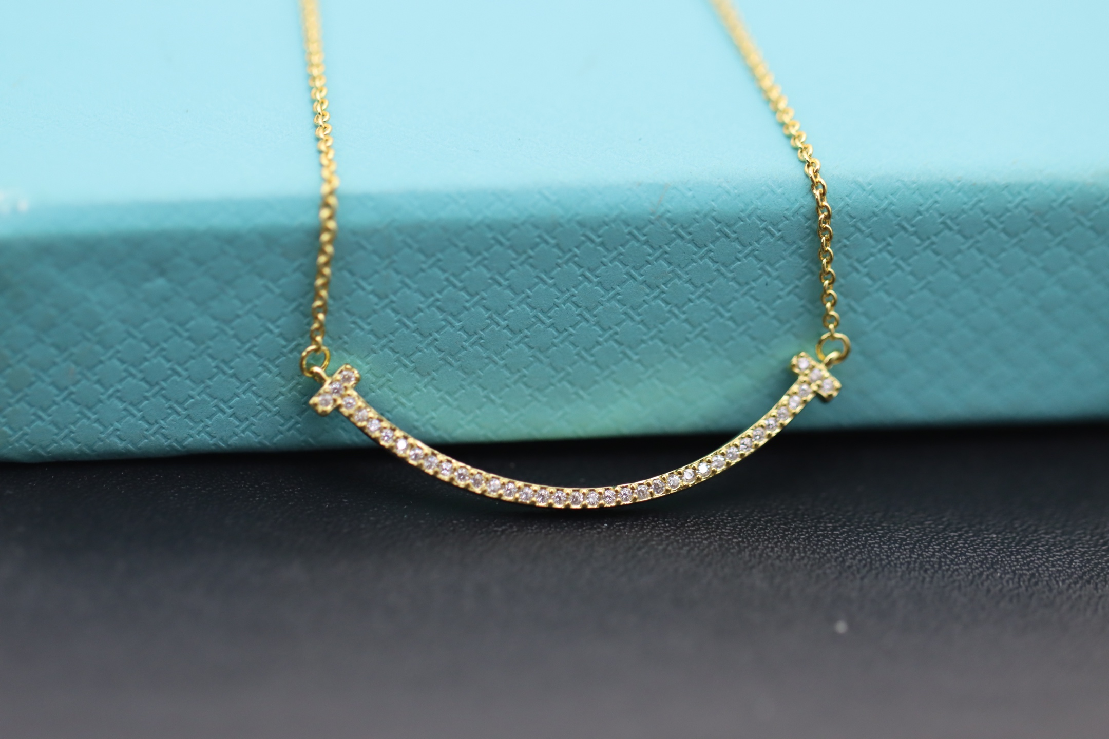 Tiffany & Co. Tiffany&Co. 香槟金满钻笑脸 锁骨项链