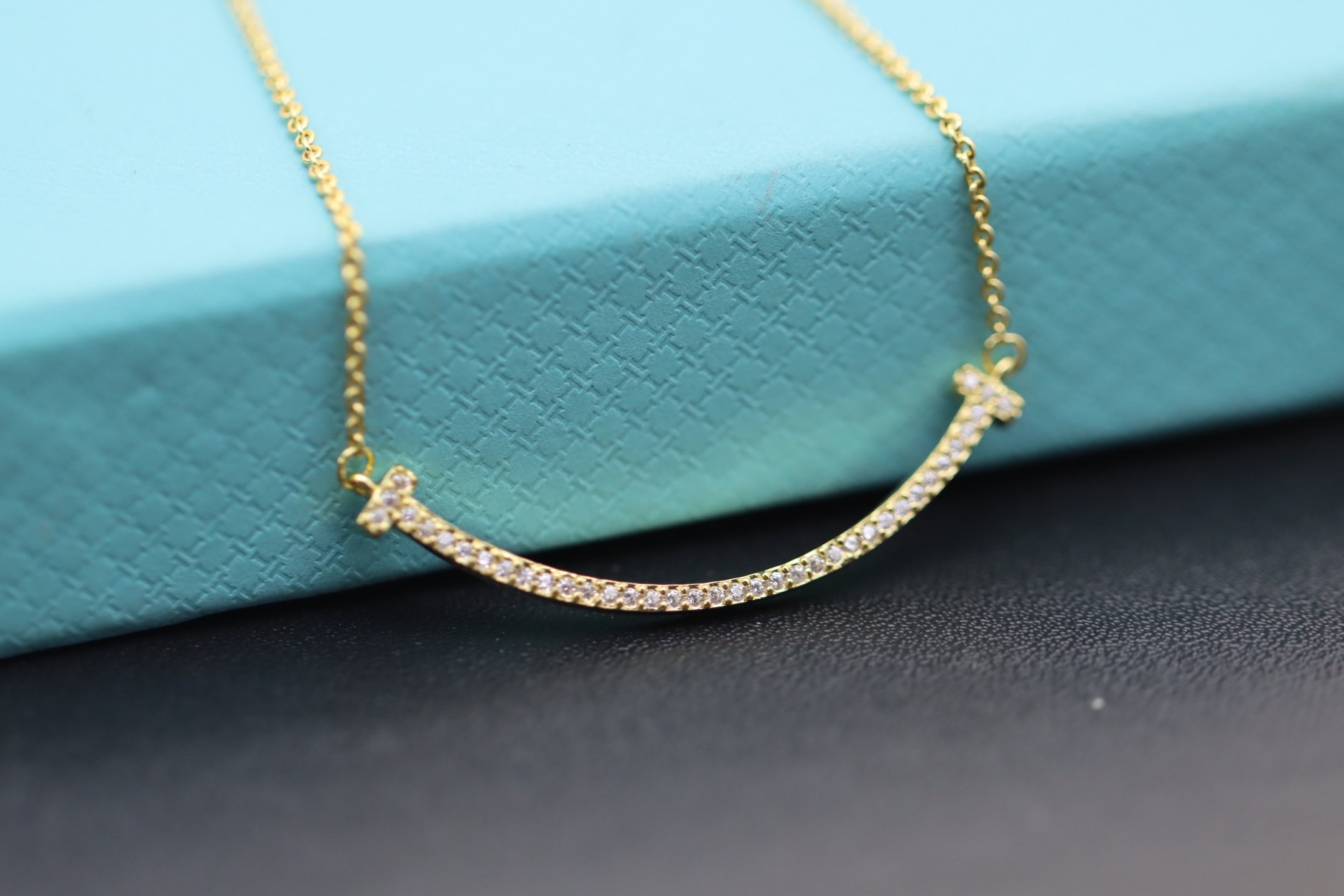 Tiffany & Co. Tiffany&Co. 香槟金满钻笑脸 锁骨项链