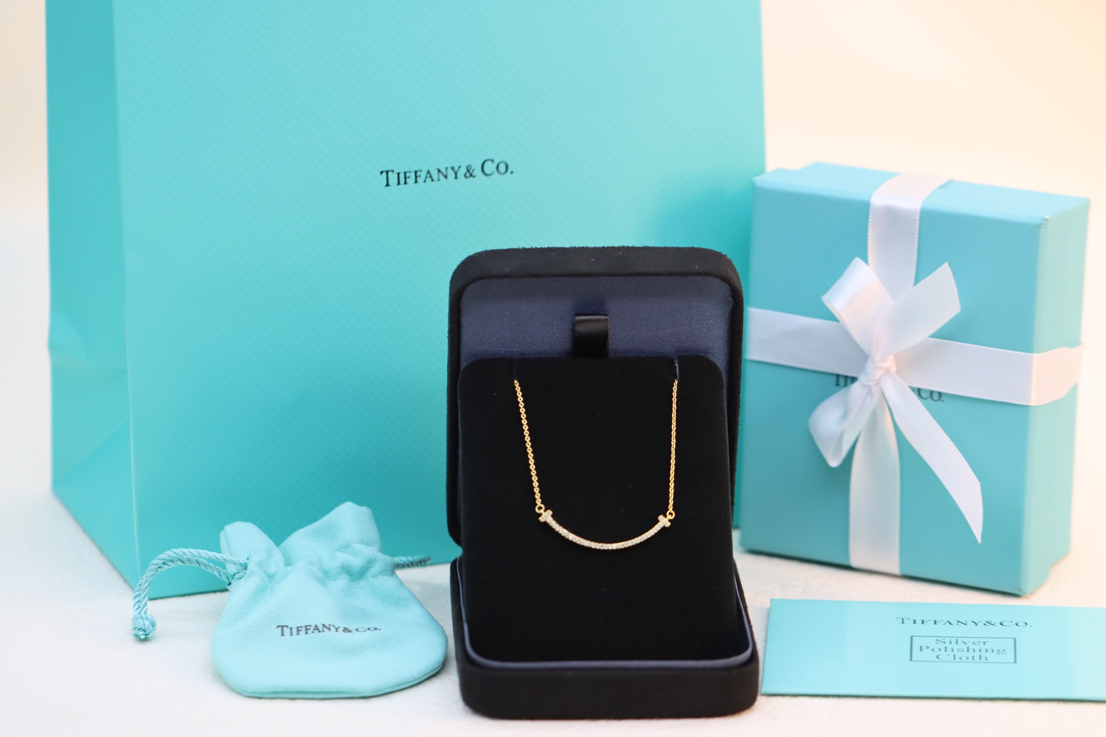 Tiffany & Co. Tiffany&Co. 香槟金满钻笑脸 锁骨项链