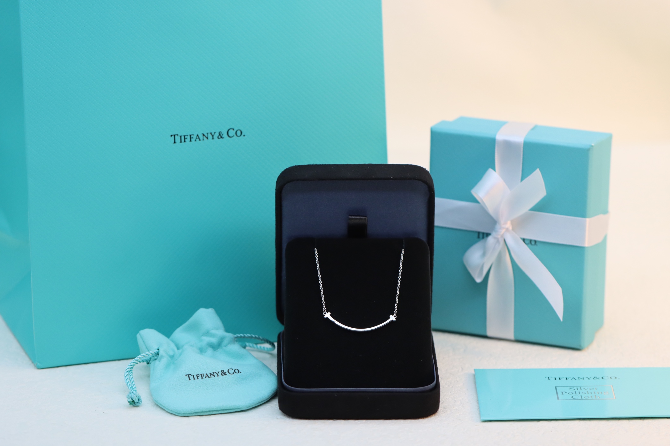 Tiffany & Co. Tiffany&Co. 银色无钻笑脸 锁骨项链