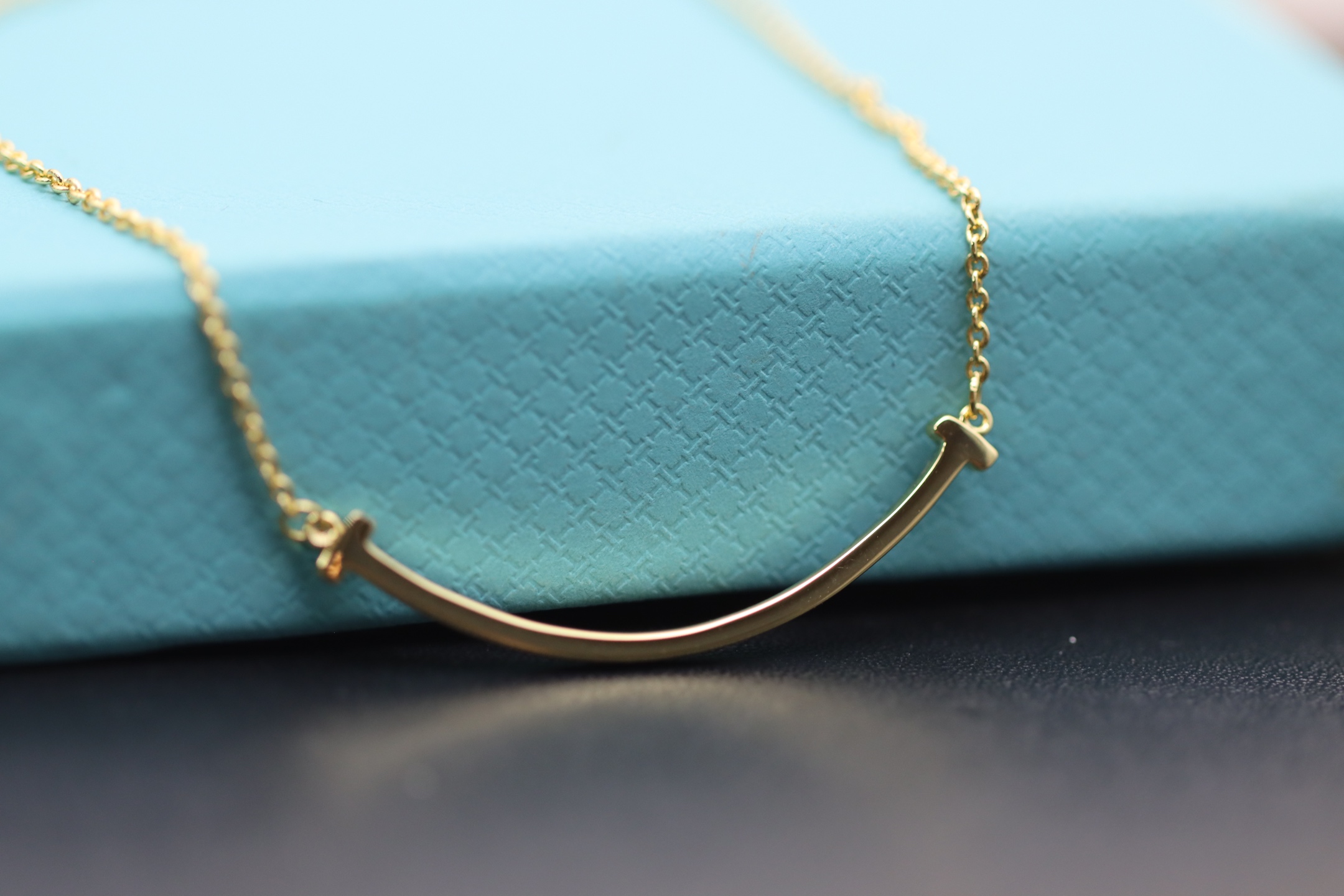Tiffany & Co. Tiffany&Co. 香槟金无钻笑脸 锁骨项链