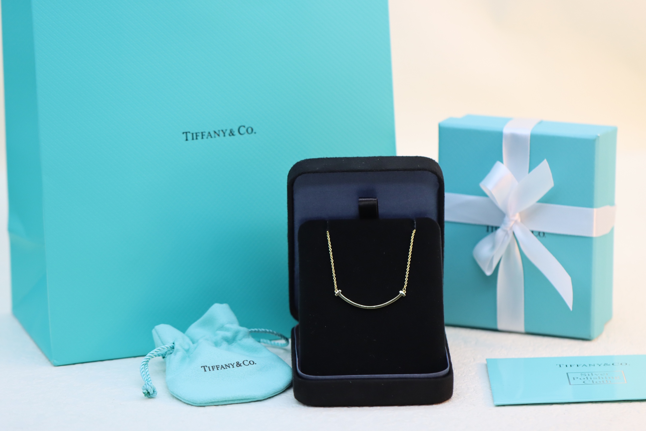 Tiffany & Co. Tiffany&Co. 香槟金无钻笑脸 锁骨项链