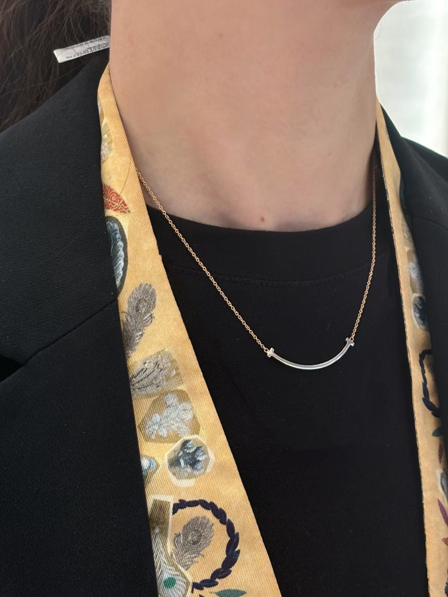 Tiffany & Co. Tiffany&Co. 香槟金无钻笑脸 锁骨项链