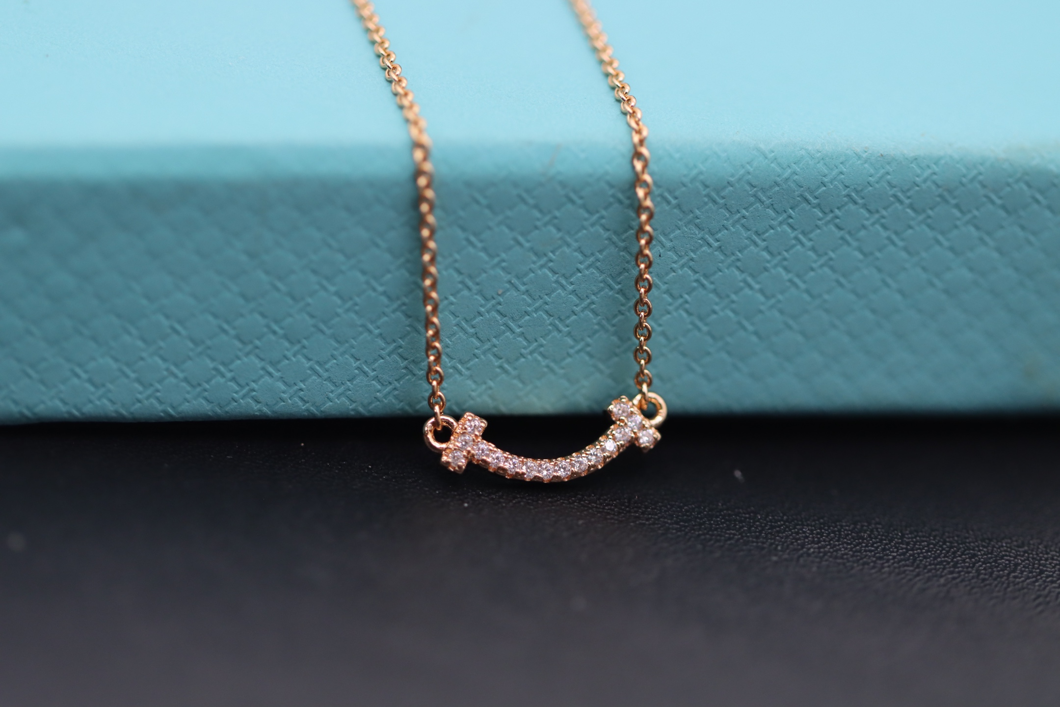 Tiffany & Co. Tiffany&Co. 玫瑰金迷你满钻笑脸项链