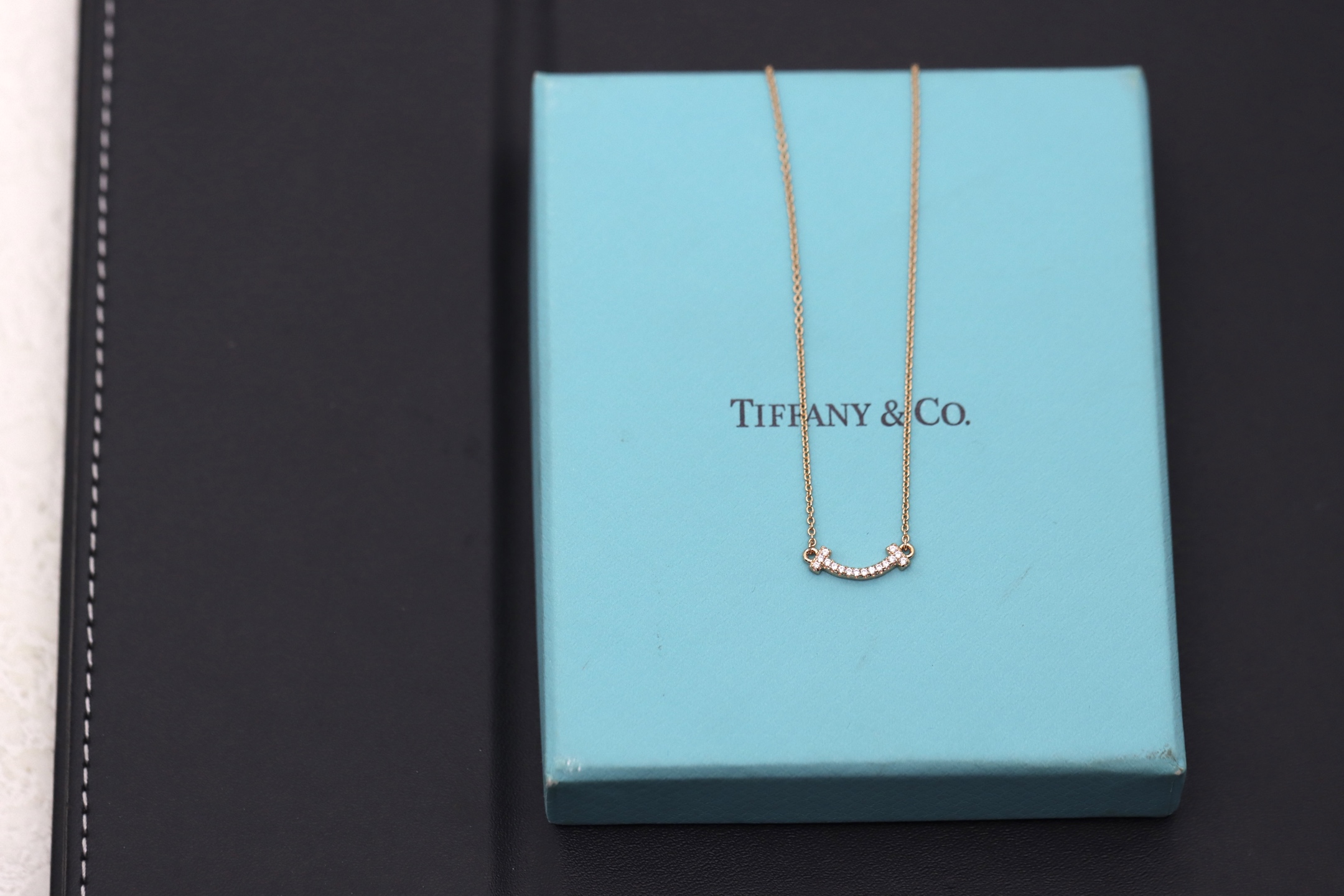 Tiffany & Co. Tiffany&Co. 玫瑰金迷你满钻笑脸项链